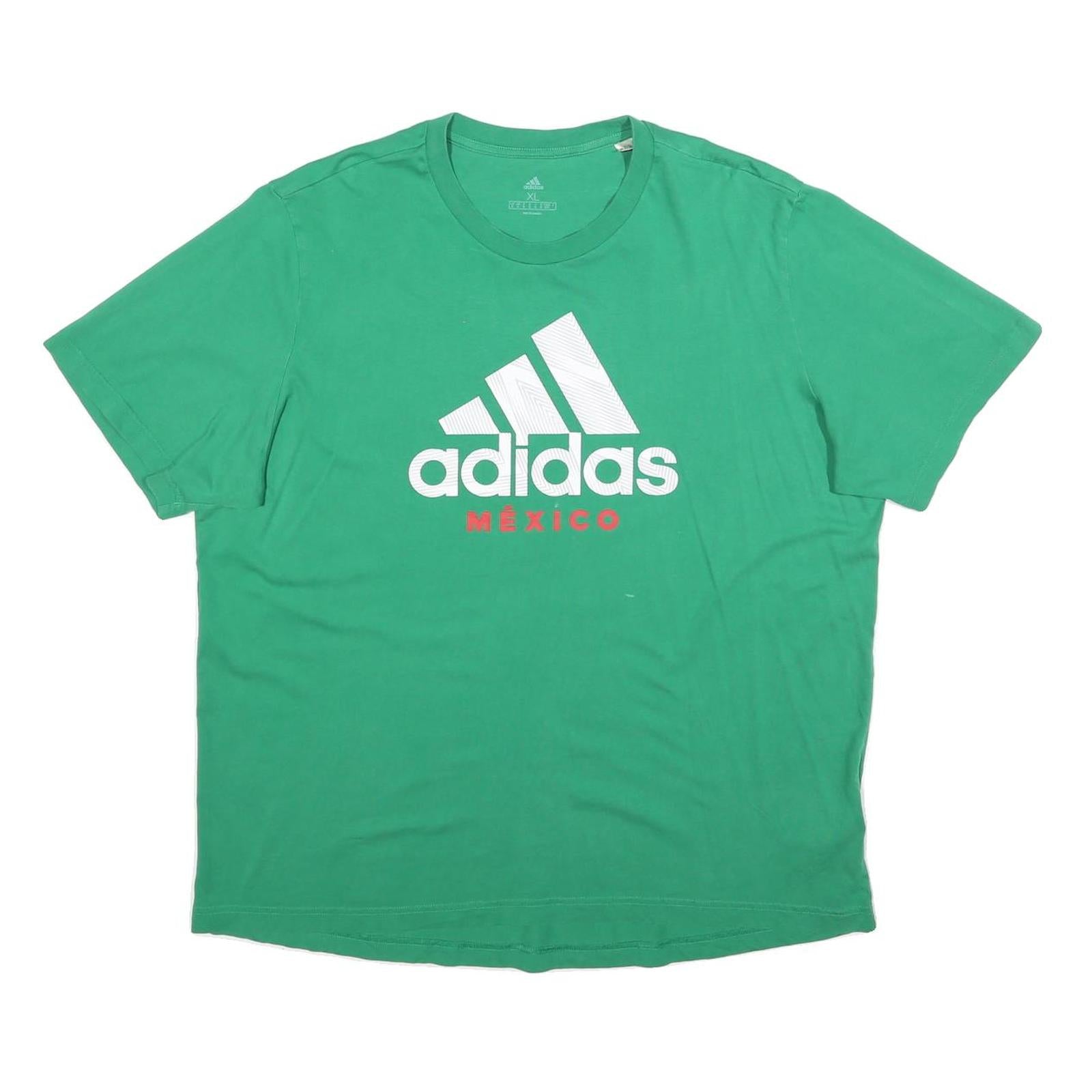 ADIDAS Mens Green Mexico Graphic T-Shirt XL Short Sleeve Crew Neck Cotton Blend Refurbished - N/A refurbished available on Cerqular