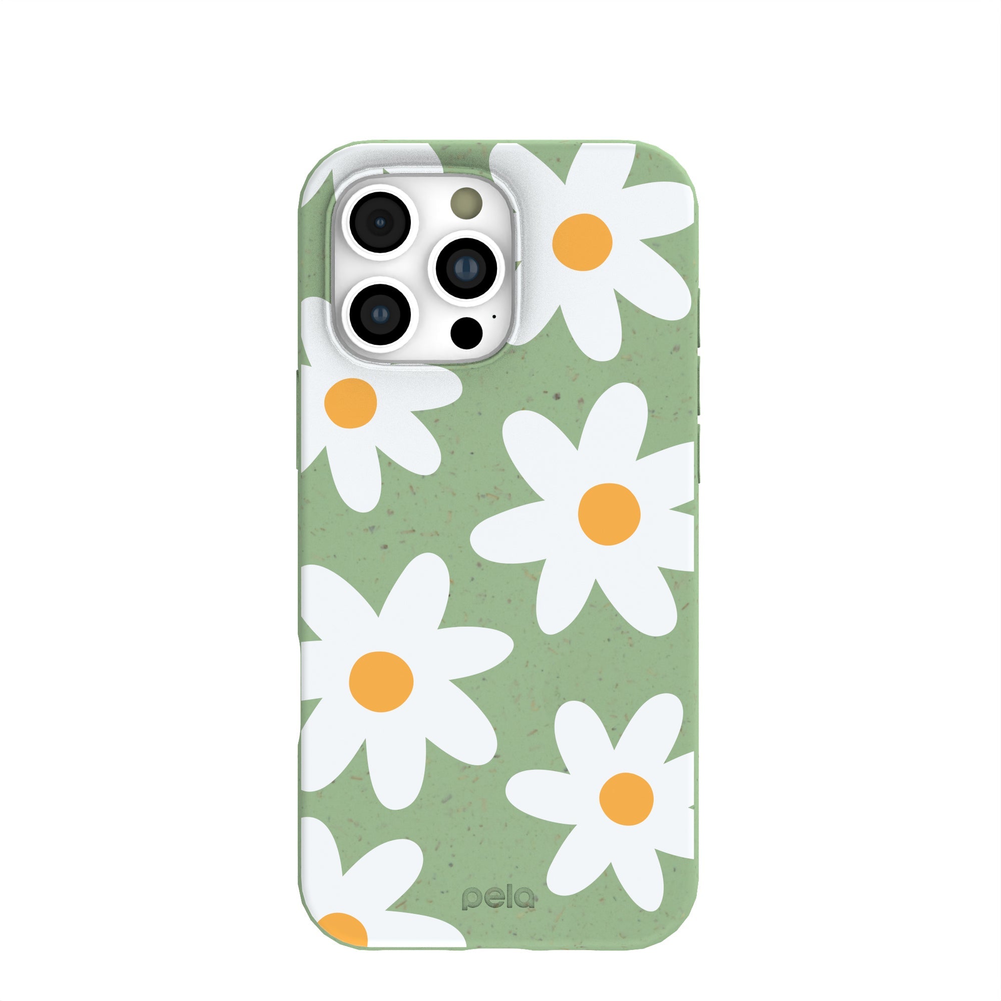 Sage Green Daisy iPhone 16 Pro Max Case Refurbished - Pela Case refurbished available on Cerqular