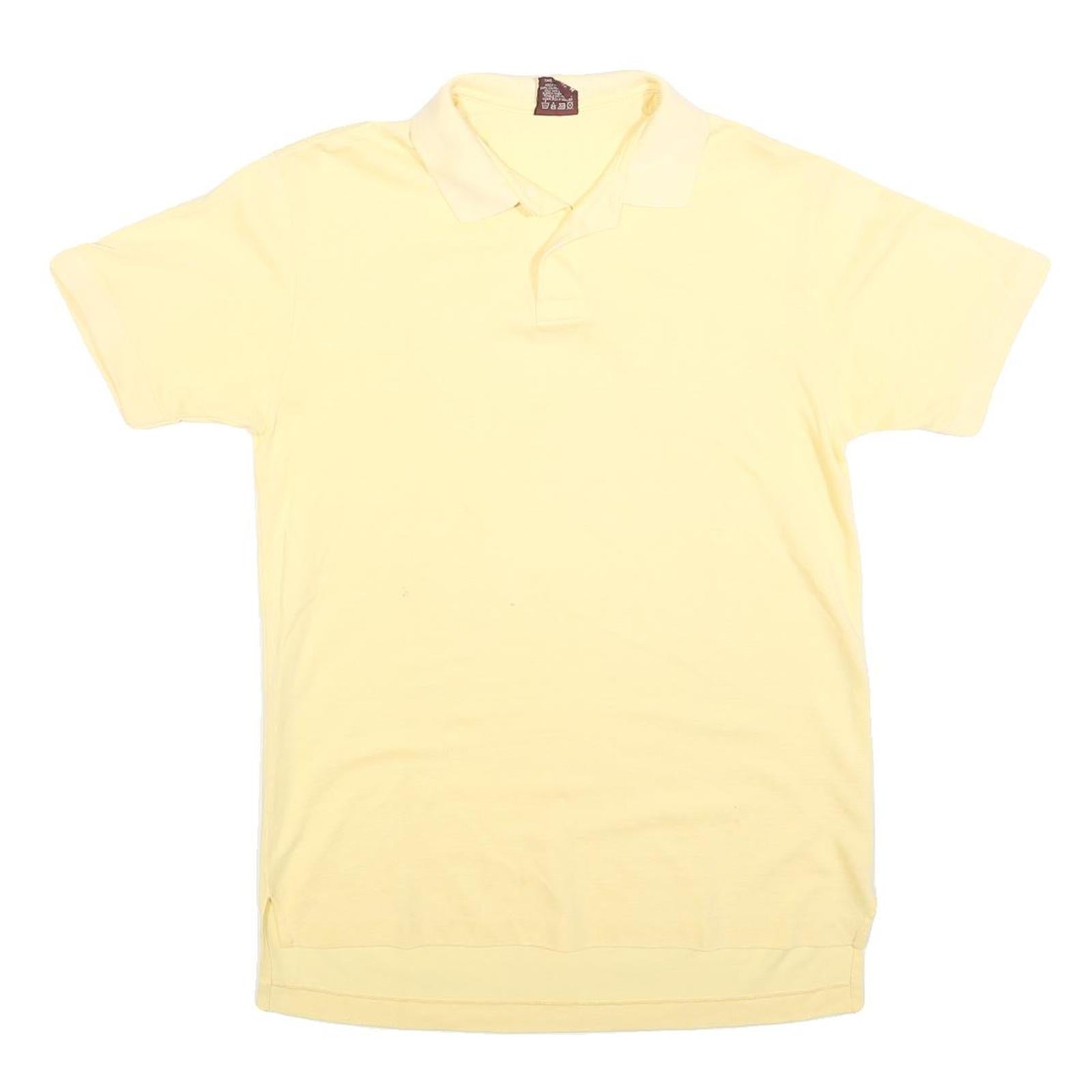 CROSS CREEK Mens Yellow Polo Shirt Short Sleeve Plain M Cotton Blend Casual Refurbished - N/A refurbished available on Cerqular