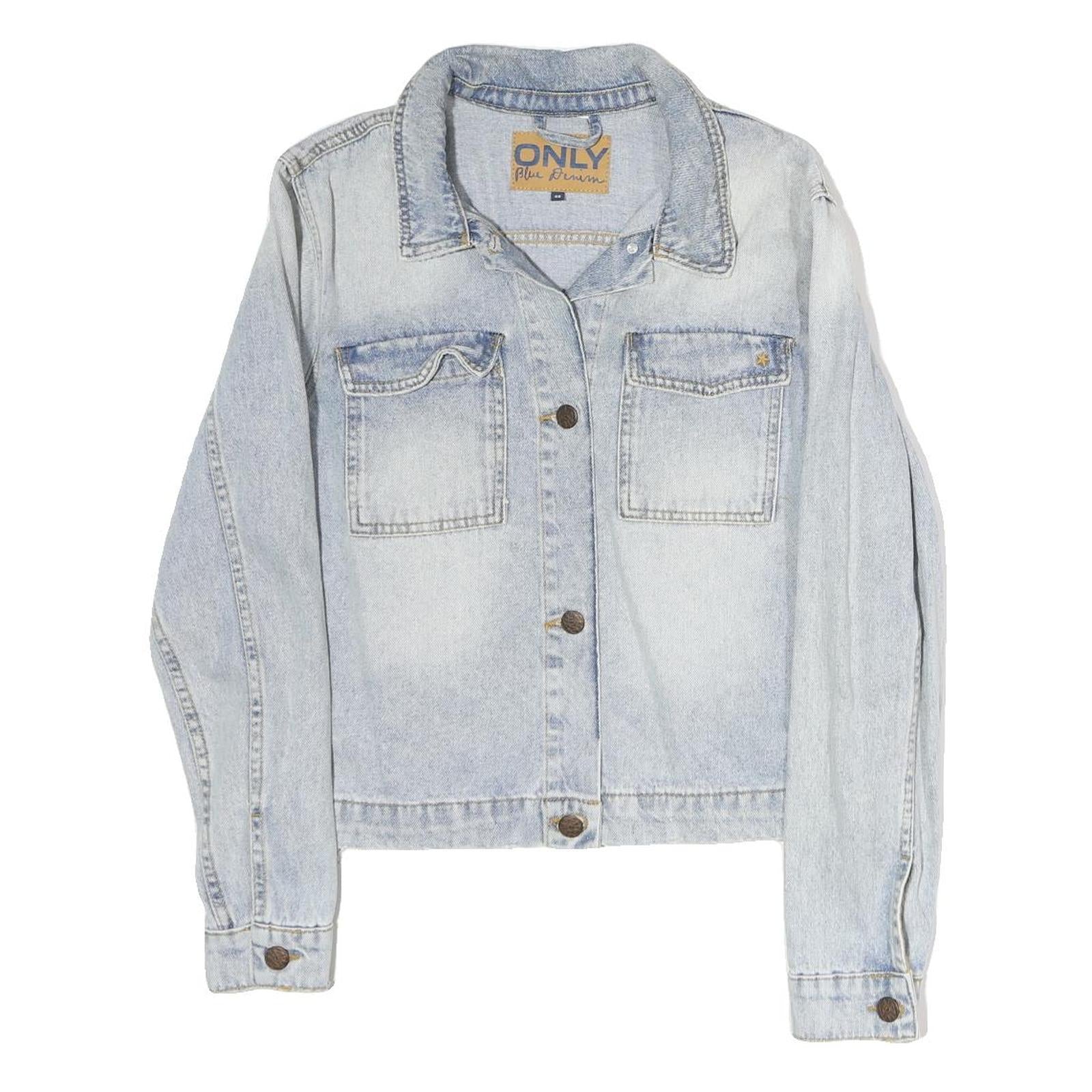 Buy ONLY Womens Blue Denim Button Cotton Jacket L Casual Lightweight Classic Refurbished - $45.49 ONLY Womens Blue Denim Button Cotton Jacket L Casual Lightweight Classic Refurbished - N/A refurbished available on Cerqular