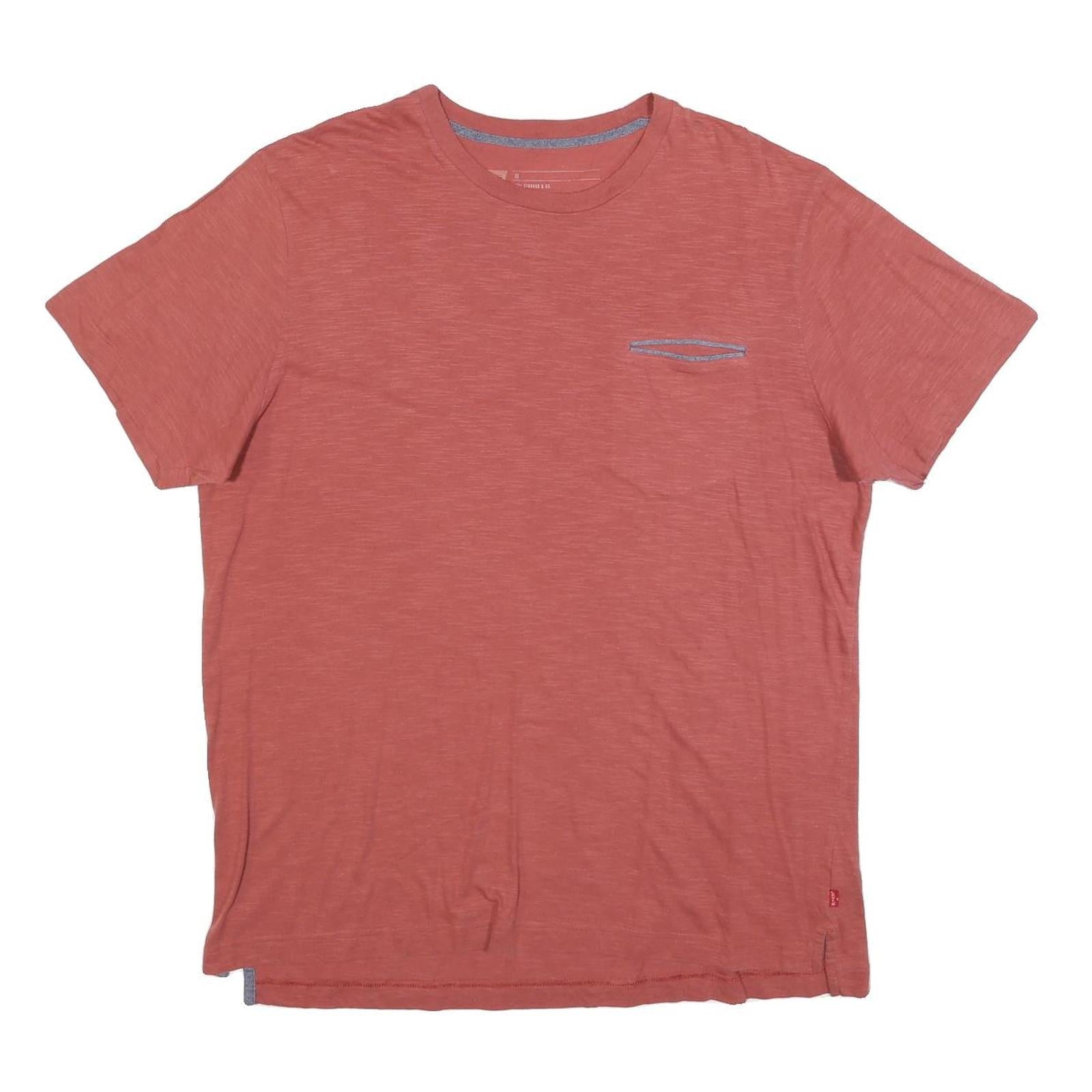LEVI'S Mens Red Cotton Blend T-Shirt XL Short Sleeve Crew Neck Casual Pocket Refurbished - N/A refurbished available on Cerqular