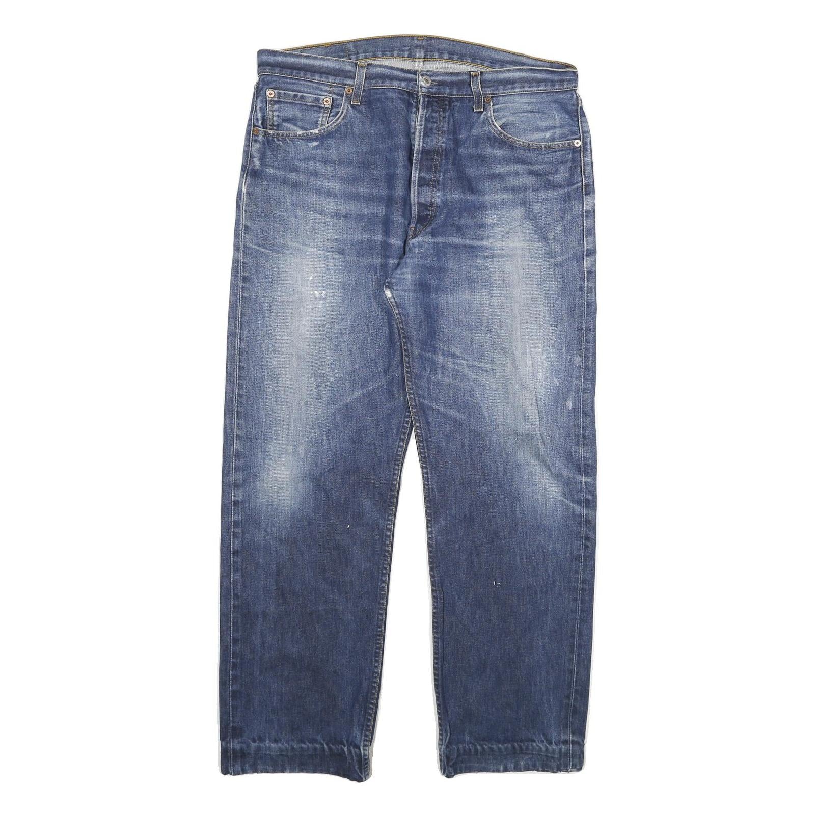 LEVI'S Mens Blue Cotton Blend Regular Straight Denim W36 L30 Classic Fit Jeans Refurbished - N/A refurbished available on Cerqular