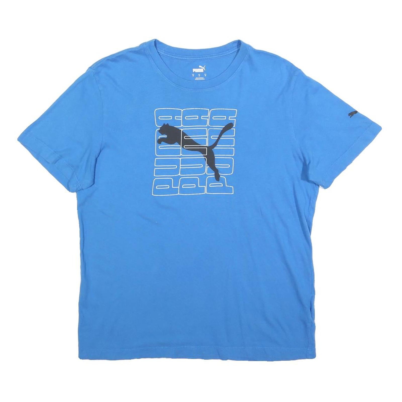 PUMA Mens Blue Graphic T-Shirt M Short Sleeve Crew Neck Cotton Blend Refurbished - N/A refurbished available on Cerqular