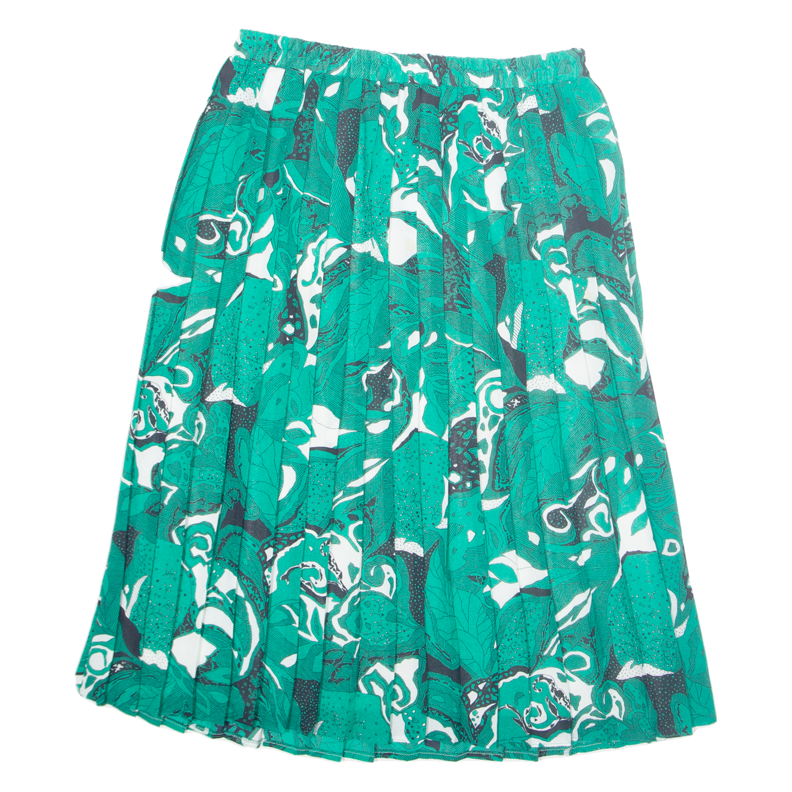 SCHNEEBERGER Womens Pleated Skirt Green Midi Crazy Pattern M Refurbished - N/A refurbished available on Cerqular