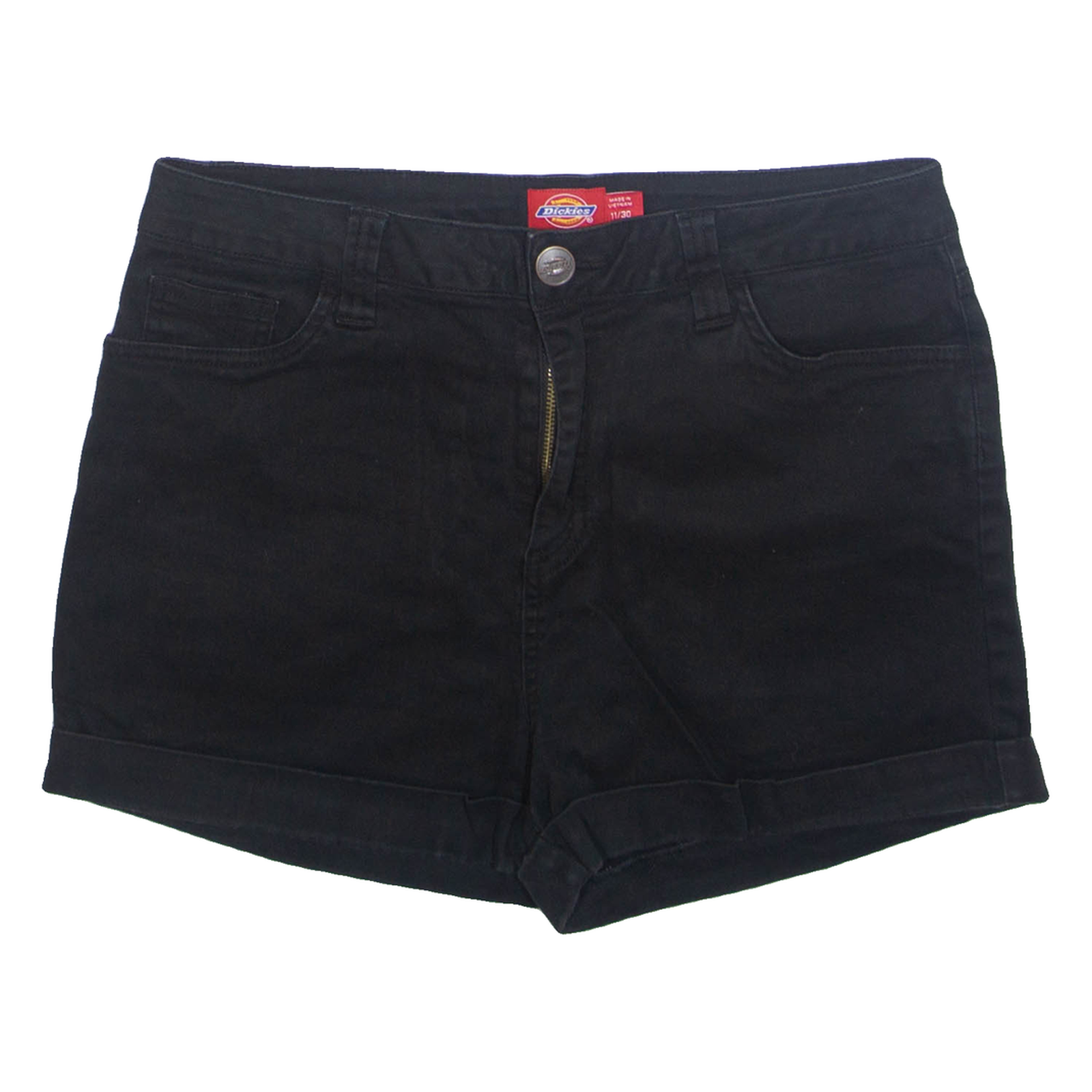 DICKIES Womens Denim Shorts Black S W30 Refurbished - N/A refurbished available on Cerqular