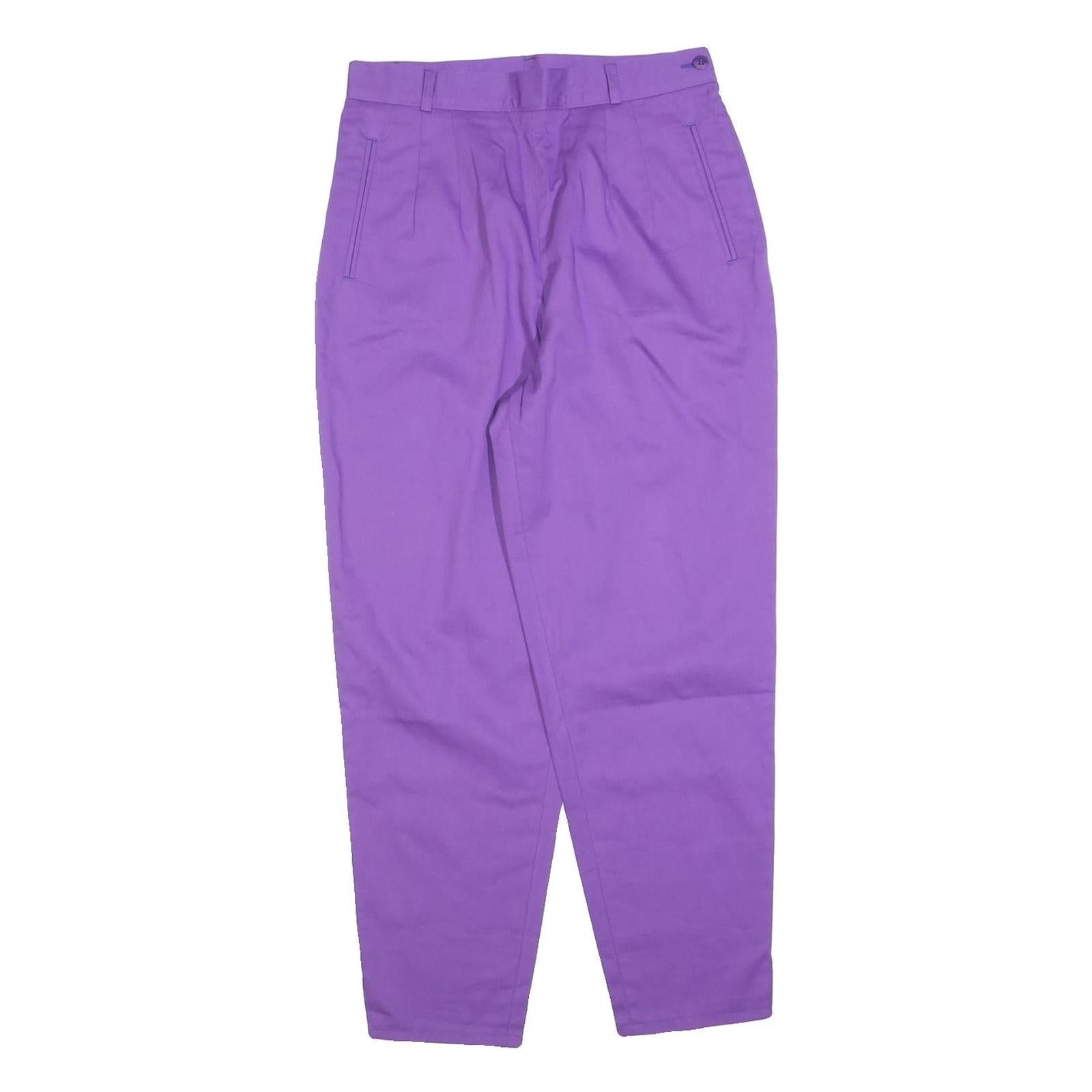 SCHILD Womens Cotton Blend Purple Regular Straight Trousers W28 L26 Stylish Refurbished - N/A refurbished available on Cerqular
