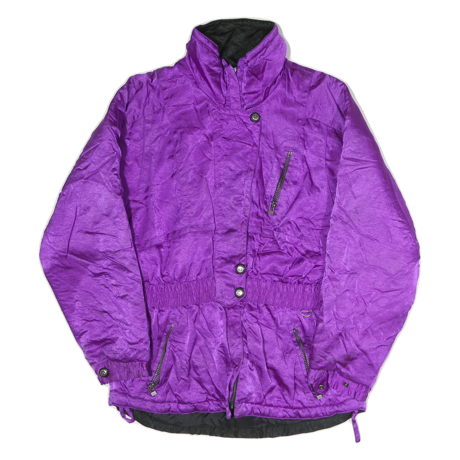 INSIDE EDGE Womens Purple Jacket M Polyester Blend Zip Plain Waist Zip Pockets Refurbished - N/A refurbished available on Cerqular