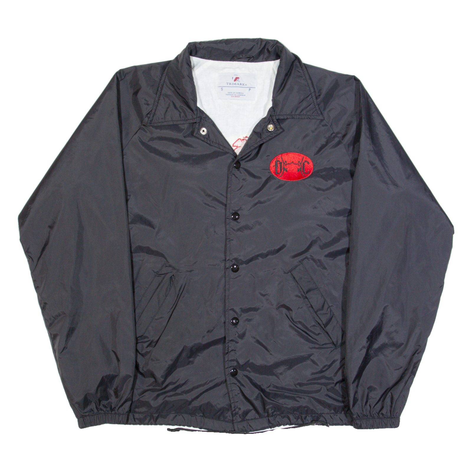 TRIMARK Mens Coach Jacket Black 90s USA S Refurbished - N/A refurbished available on Cerqular