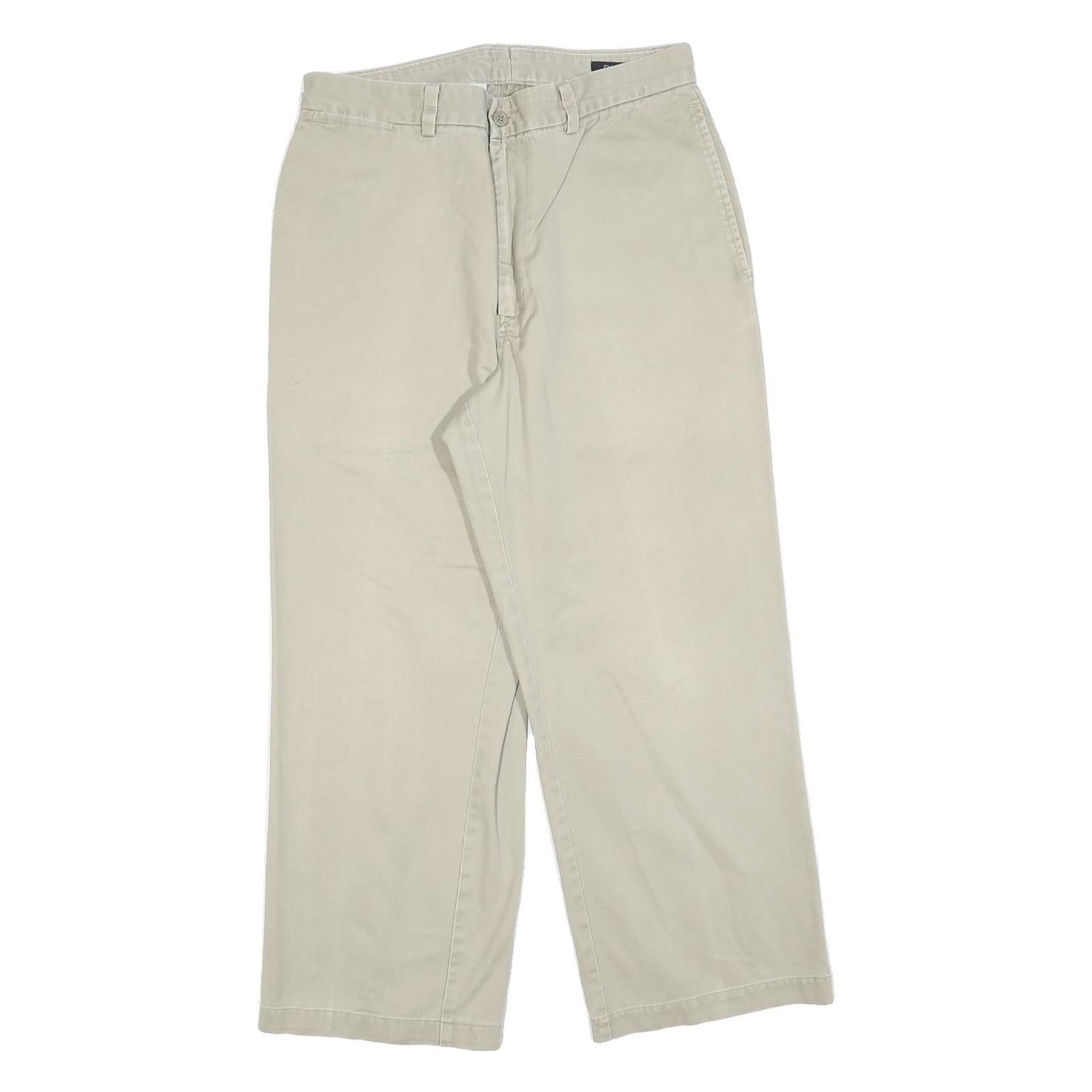 DKNY Womens Cotton Blend Beige Regular Straight Trousers W30 L26 Classic Zip Refurbished - N/A refurbished available on Cerqular