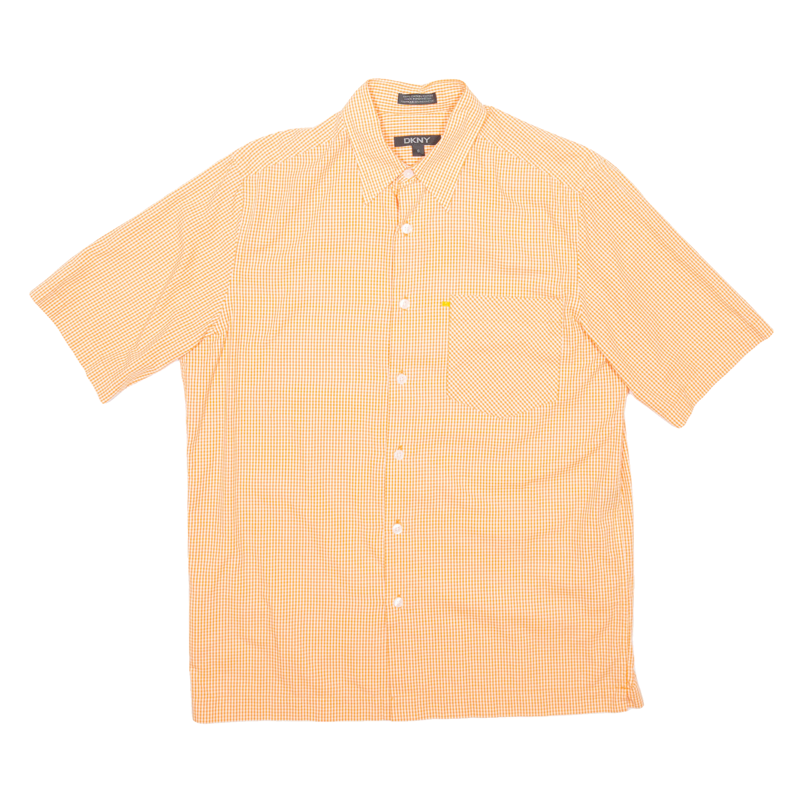DKNY Mens Shirt Orange Gingham S Refurbished - N/A refurbished available on Cerqular