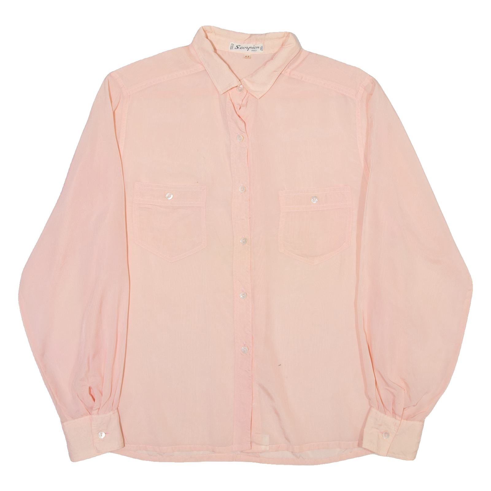 SCORPION Womens Plain Shirt Pink Long Sleeve M Refurbished - N/A refurbished available on Cerqular