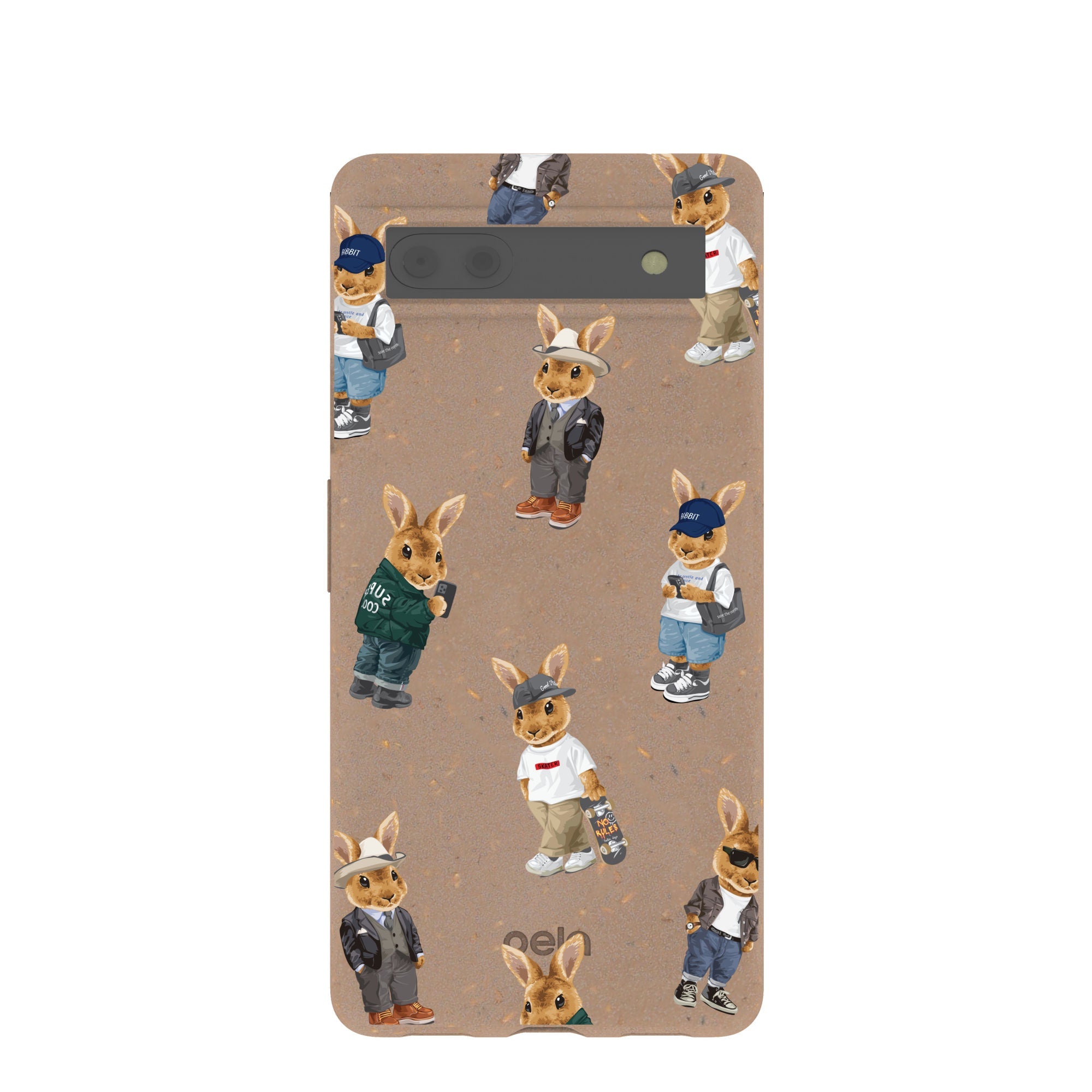 Chocolate Brown Rabbit Friends Google Pixel 6a Case Refurbished - Pela Case refurbished available on Cerqular