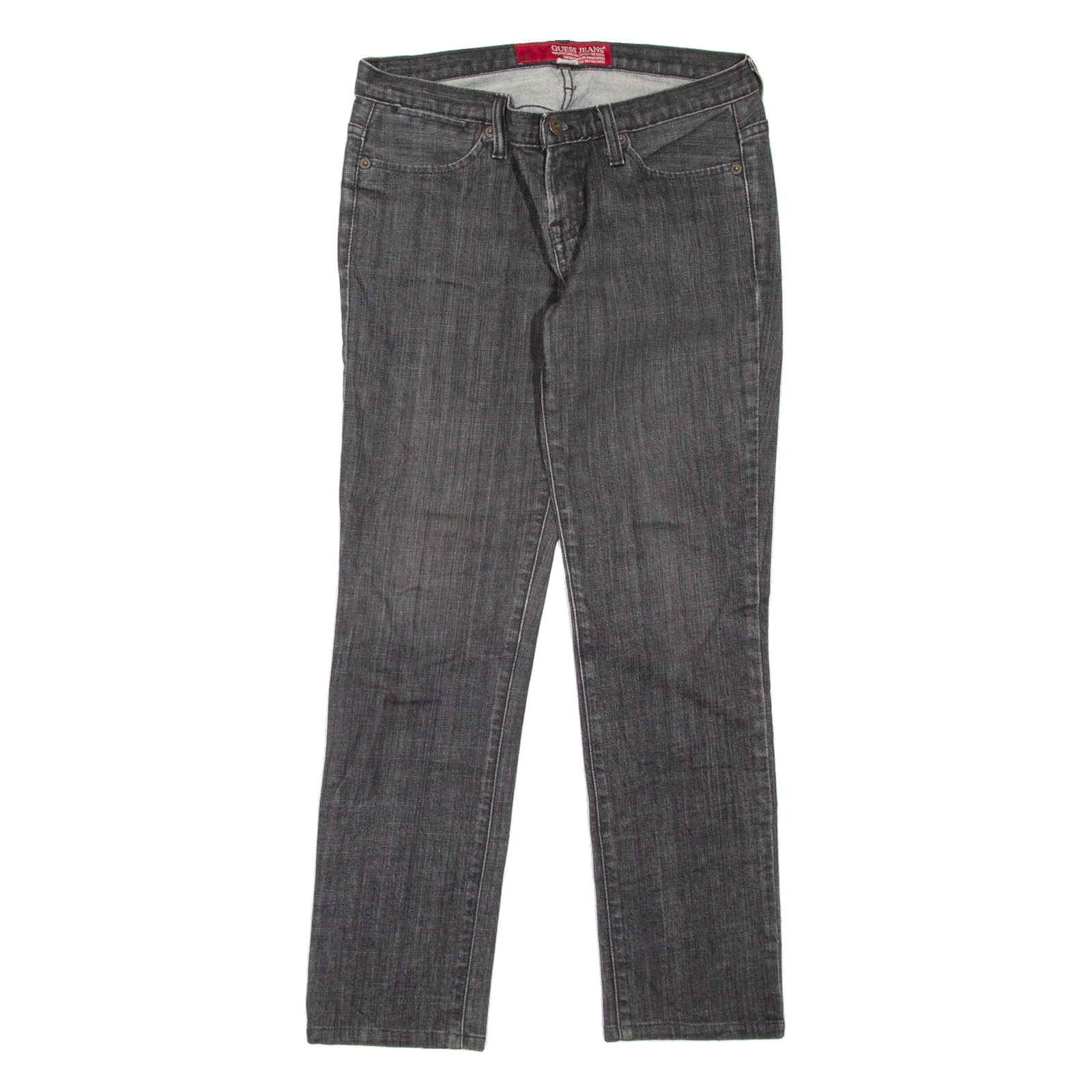 GUESS JEANS Womens Jeans Grey Slim Straight W28 L27 Refurbished - N/A refurbished available on Cerqular