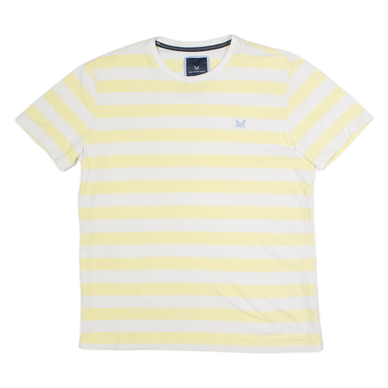 CREW CLOTHING Striped Mens T-Shirt Yellow Crew Neck M Refurbished - N/A refurbished available on Cerqular