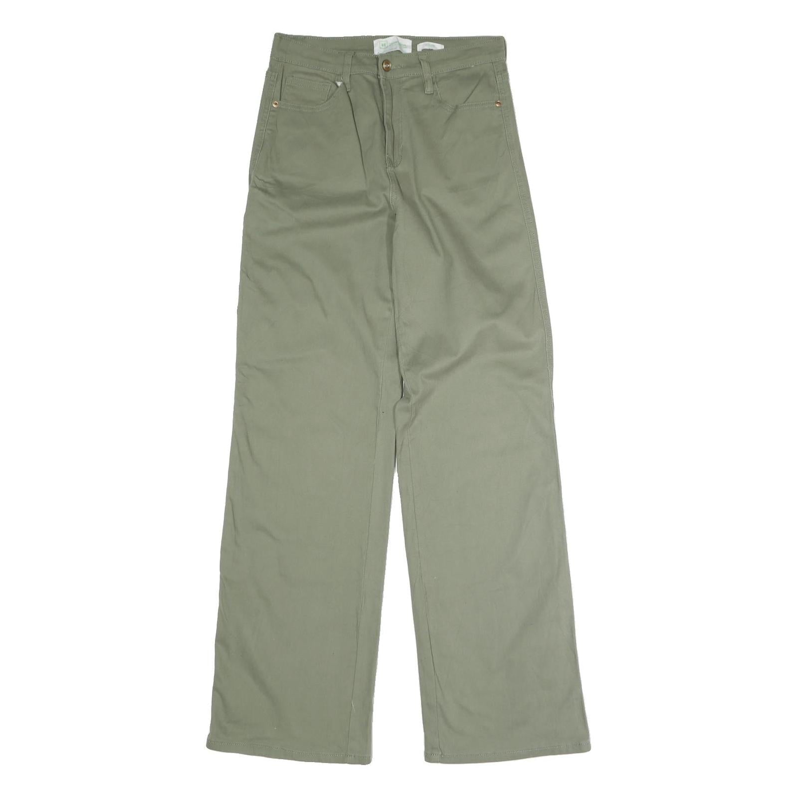 RE Womens Cotton Blend Green Regular Straight Trousers W30 L32 Casual Wear Refurbished - N/A refurbished available on Cerqular