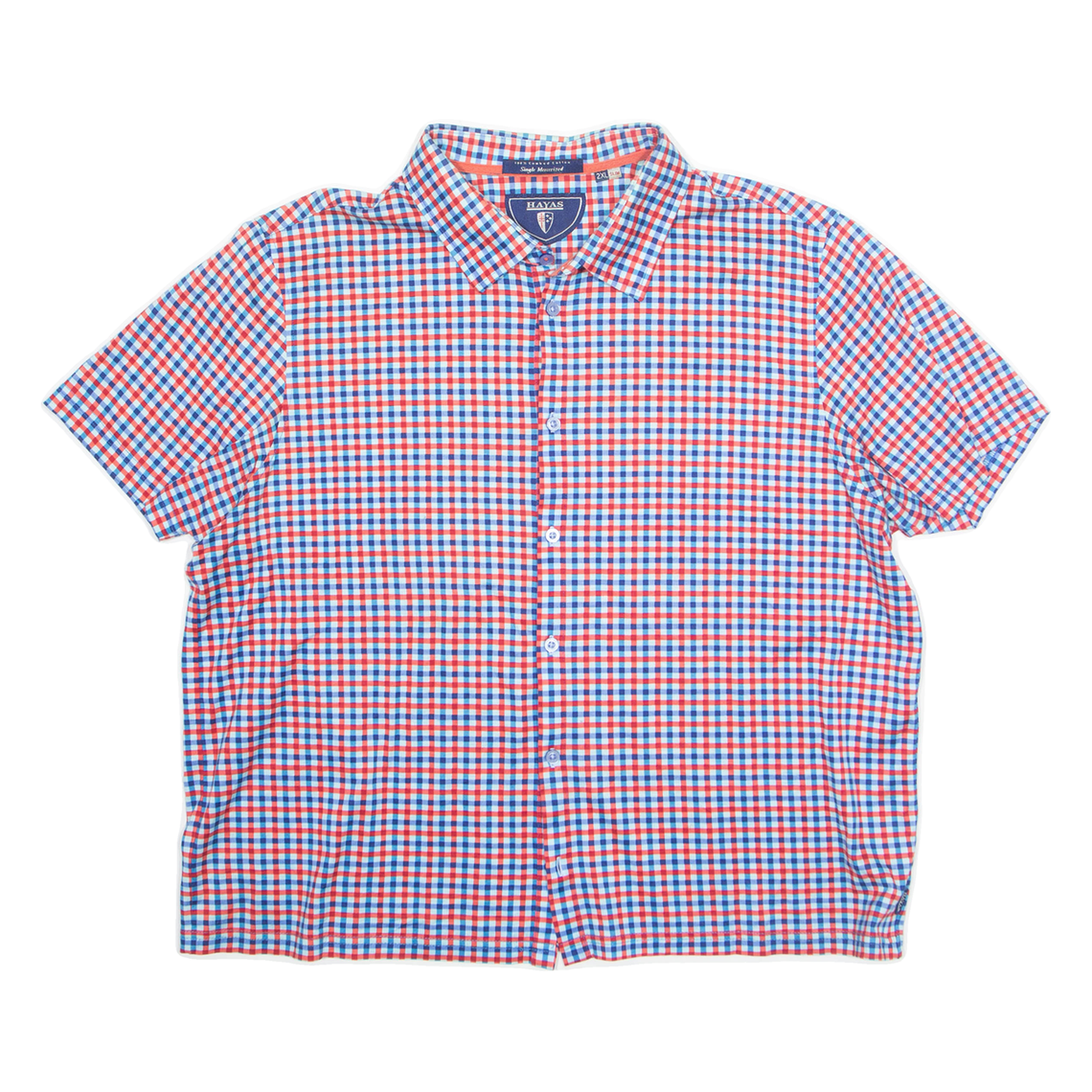 HAYAS Slim Short Mens Shirt Red Check 2XL Refurbished - N/A refurbished available on Cerqular