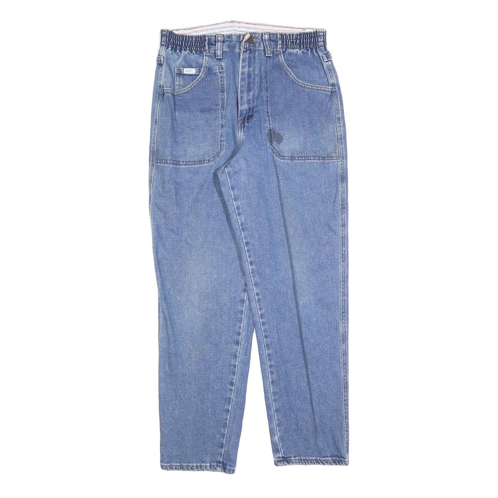 LEE Womens Blue Regular Fit Straight Cotton Denim W28 L26 Elasticated Waist Zip Refurbished - N/A refurbished available on Cerqular