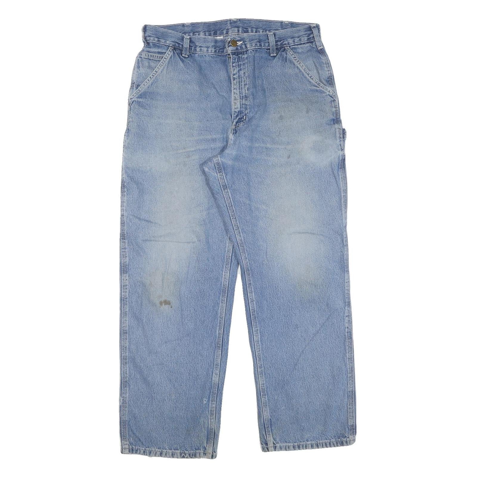 CARHARTT Mens Jeans Blue Regular Straight Denim Medium W36 L30 Workwear Refurbished - N/A refurbished available on Cerqular