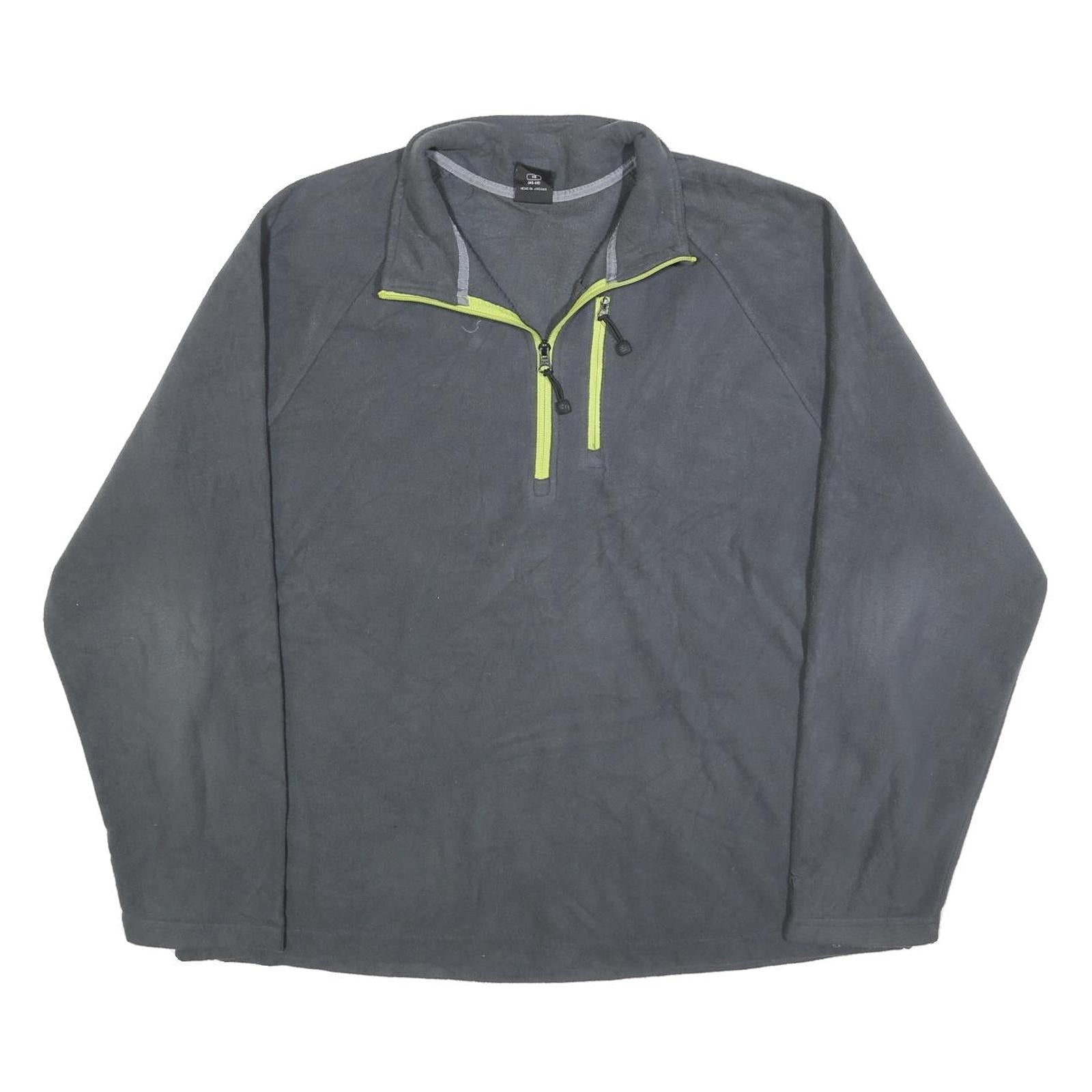 STARTER Mens Grey Half Zip Plain Pullover Jumper XL Lightweight Active Refurbished - N/A refurbished available on Cerqular