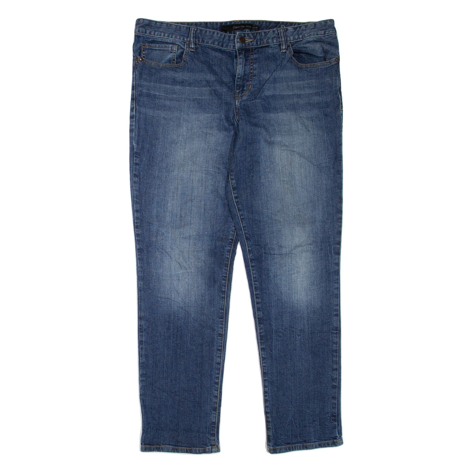 CALVIN KLEIN Womens Jeans Blue Regular Boyfriend Stone Wash W36 L31 Refurbished - N/A refurbished available on Cerqular