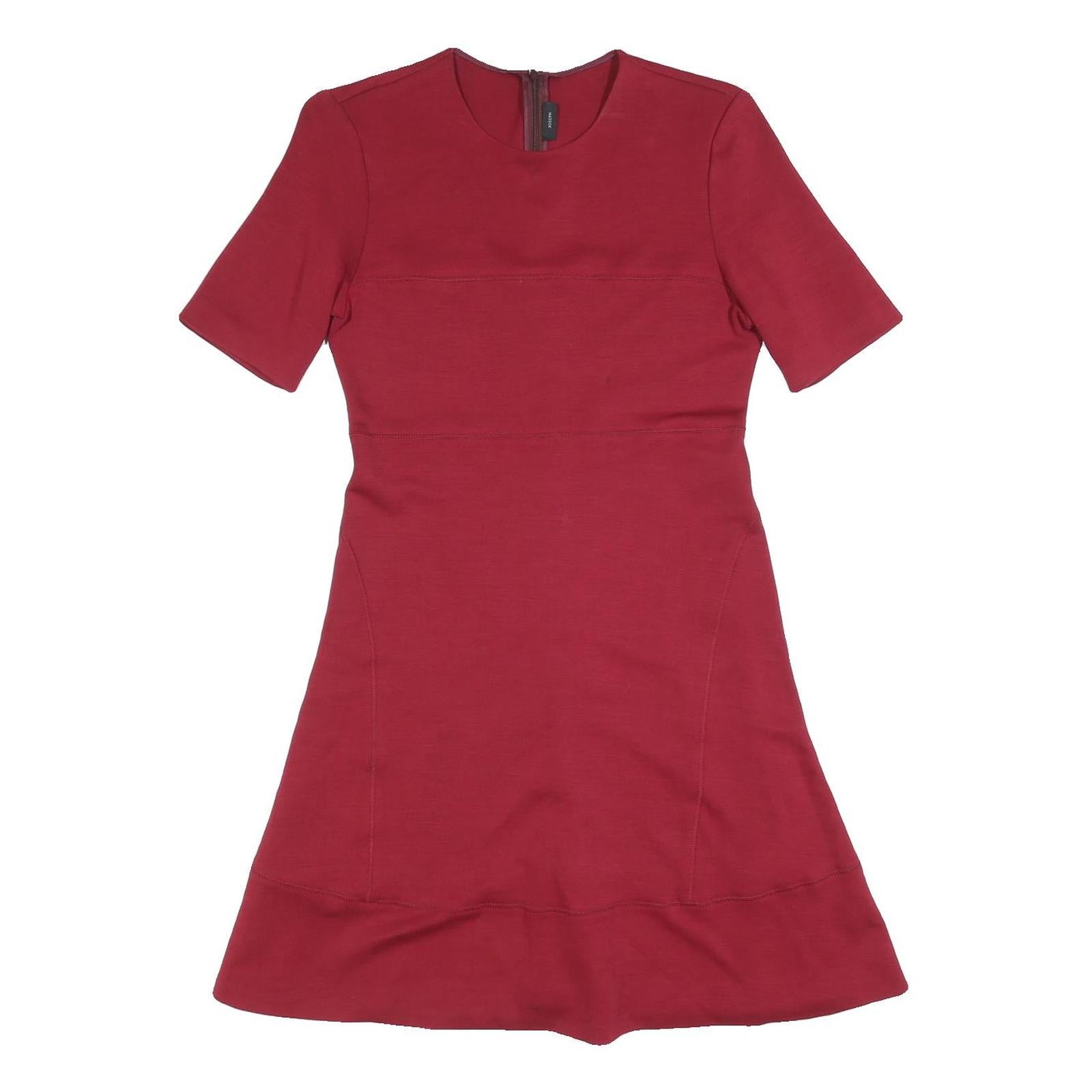 JOSEPH Womens Red Fit & Flare Polyester Blend Dress M Short Sleeve Knee Length Refurbished - N/A refurbished available on Cerqular