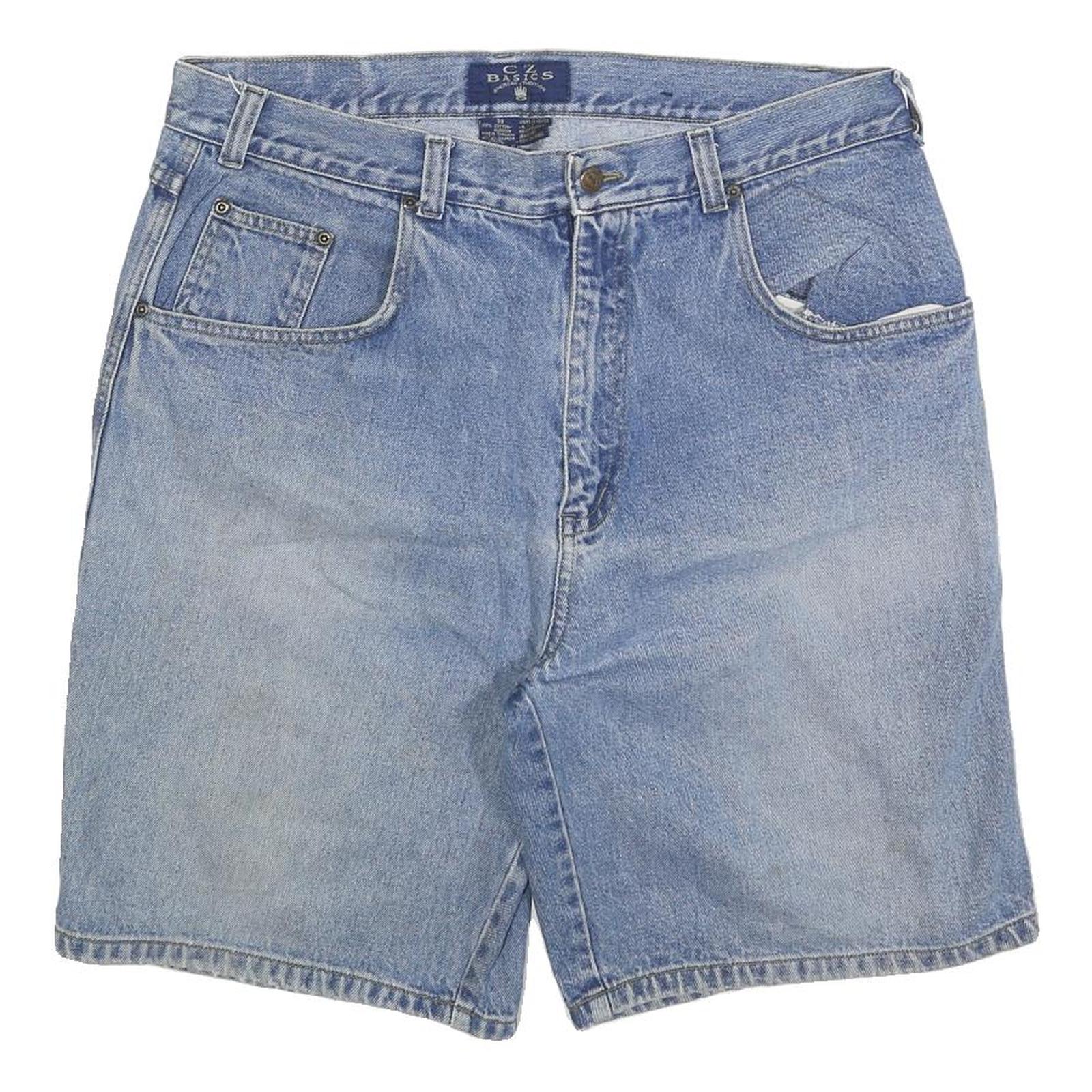 CZ BASICS Mens Shorts Blue Denim XL W38 Casual Cotton Blend Relaxed Fit Refurbished - N/A refurbished available on Cerqular