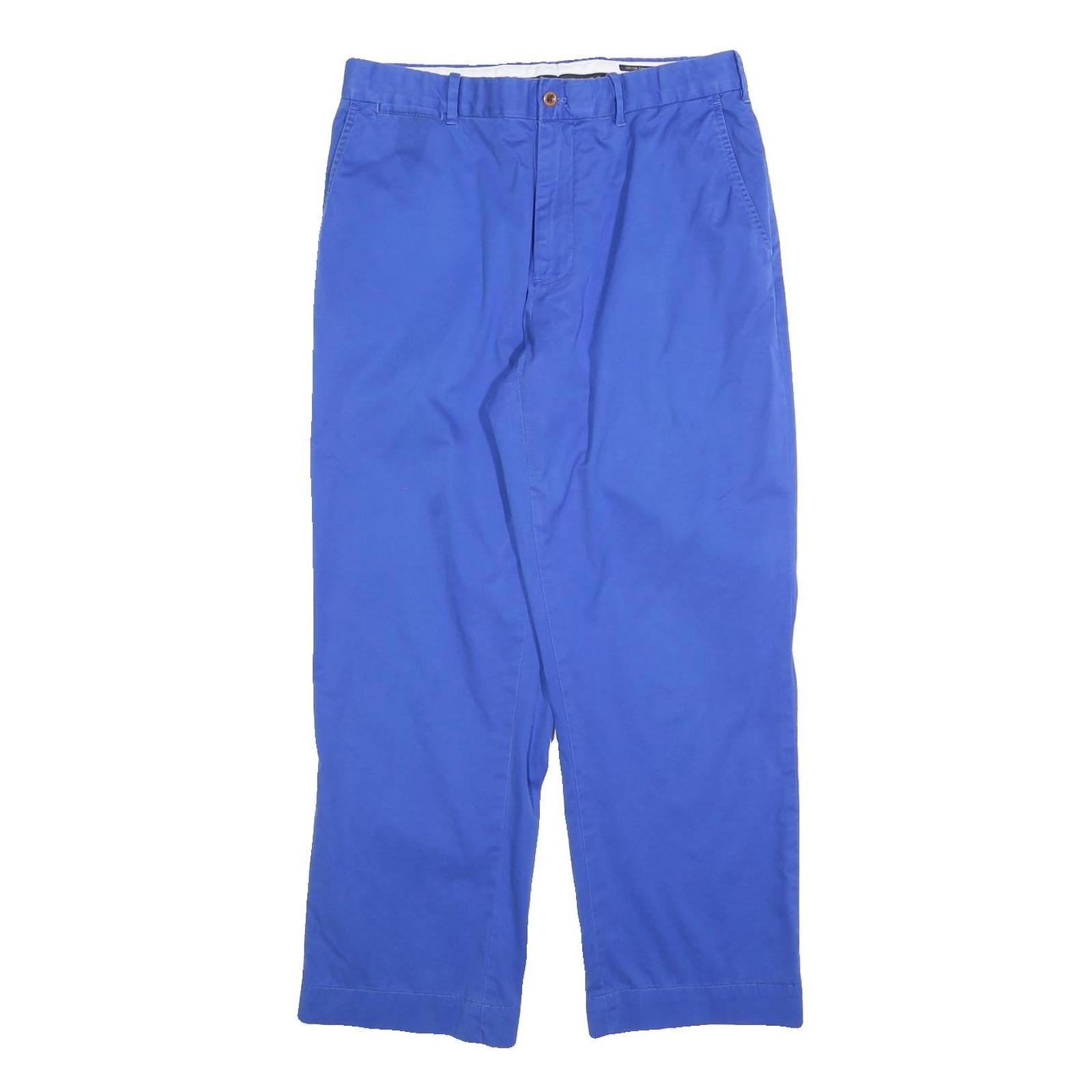 POLO RALPH LAUREN Mens Cotton Blend Blue Regular Straight Trousers W32 L26 Refurbished - N/A refurbished available on Cerqular