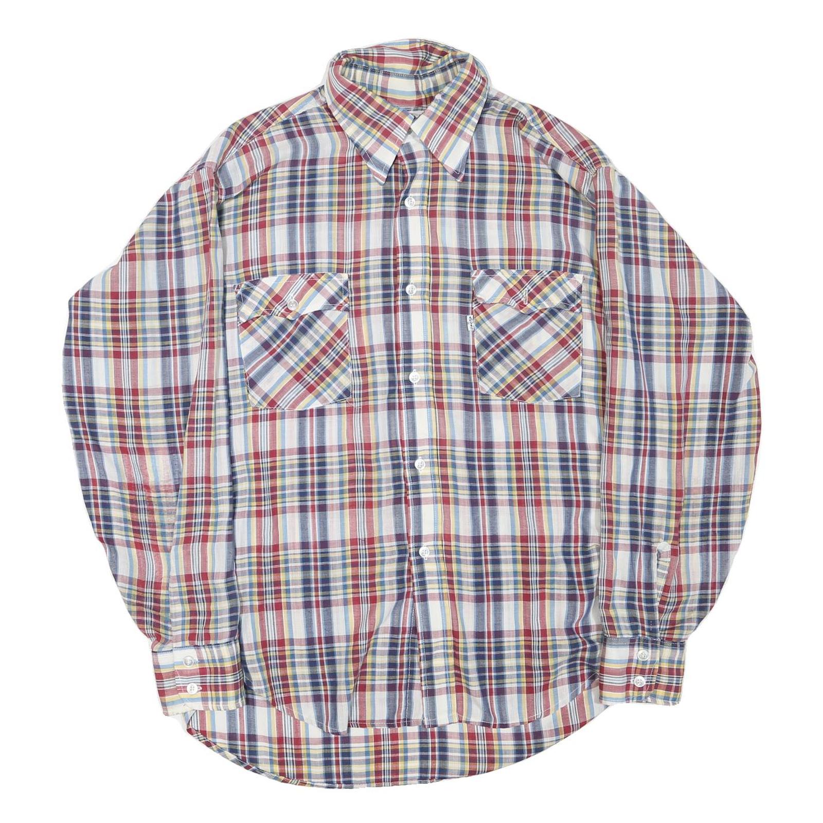 LEVI'S Mens Red Blue Yellow Check Shirt XL Cotton Blend Long Sleeve Casual Refurbished - N/A refurbished available on Cerqular