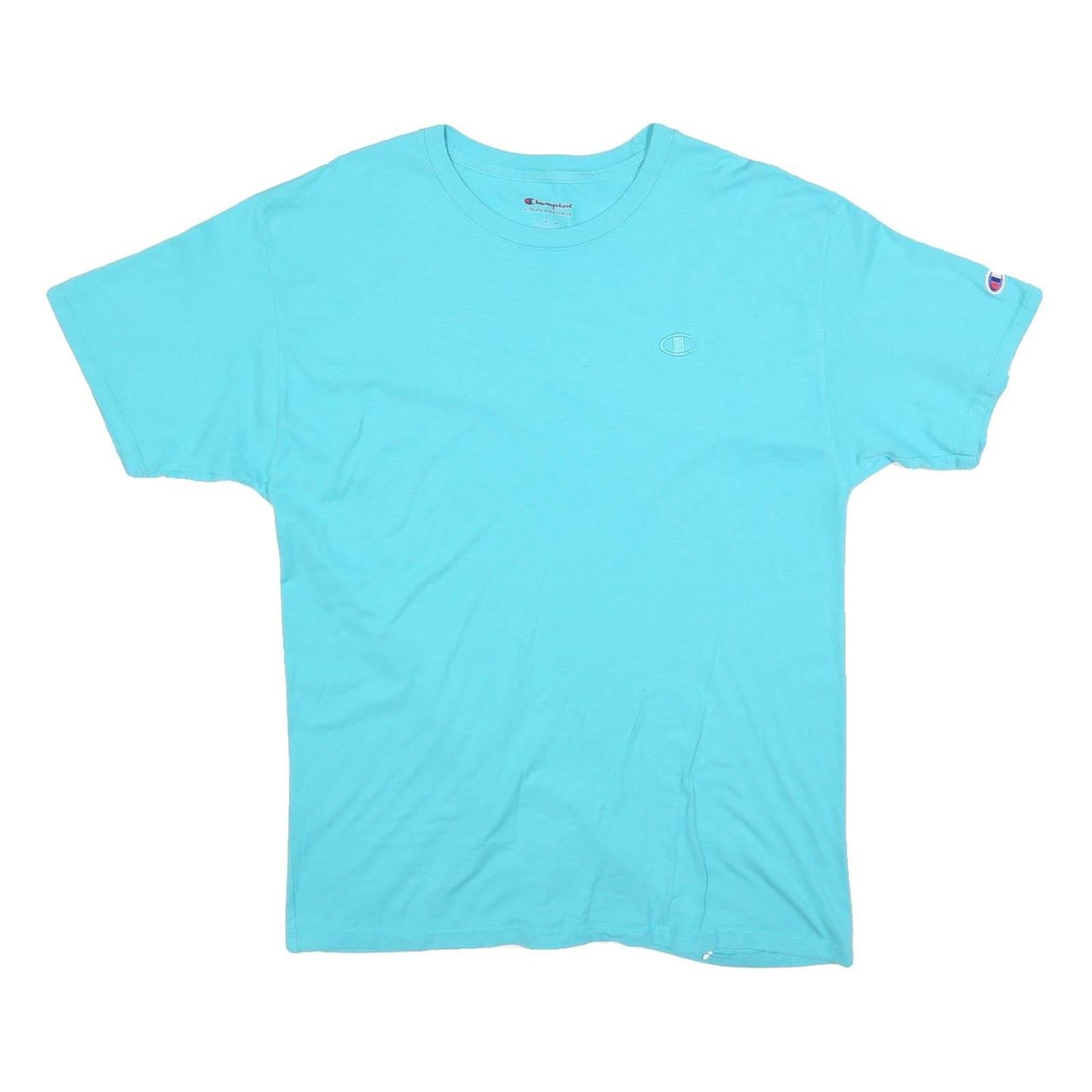 CHAMPION Mens Blue Jersey T-Shirt L Short Sleeve Crew Neck Classic Refurbished - N/A refurbished available on Cerqular