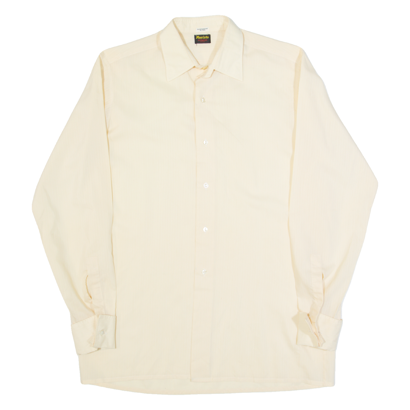 RESISTO Mens Plain Shirt Beige 90s Long Sleeve M Refurbished - N/A refurbished available on Cerqular