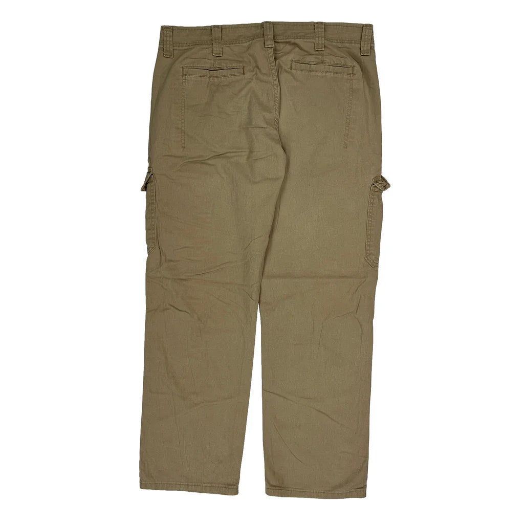 Wrangler Cargo Trousers - 34W 30L Beige Cotton Refurbished - Thrifted (note: this is a term often used to describe second- refurbished available on Cerqular