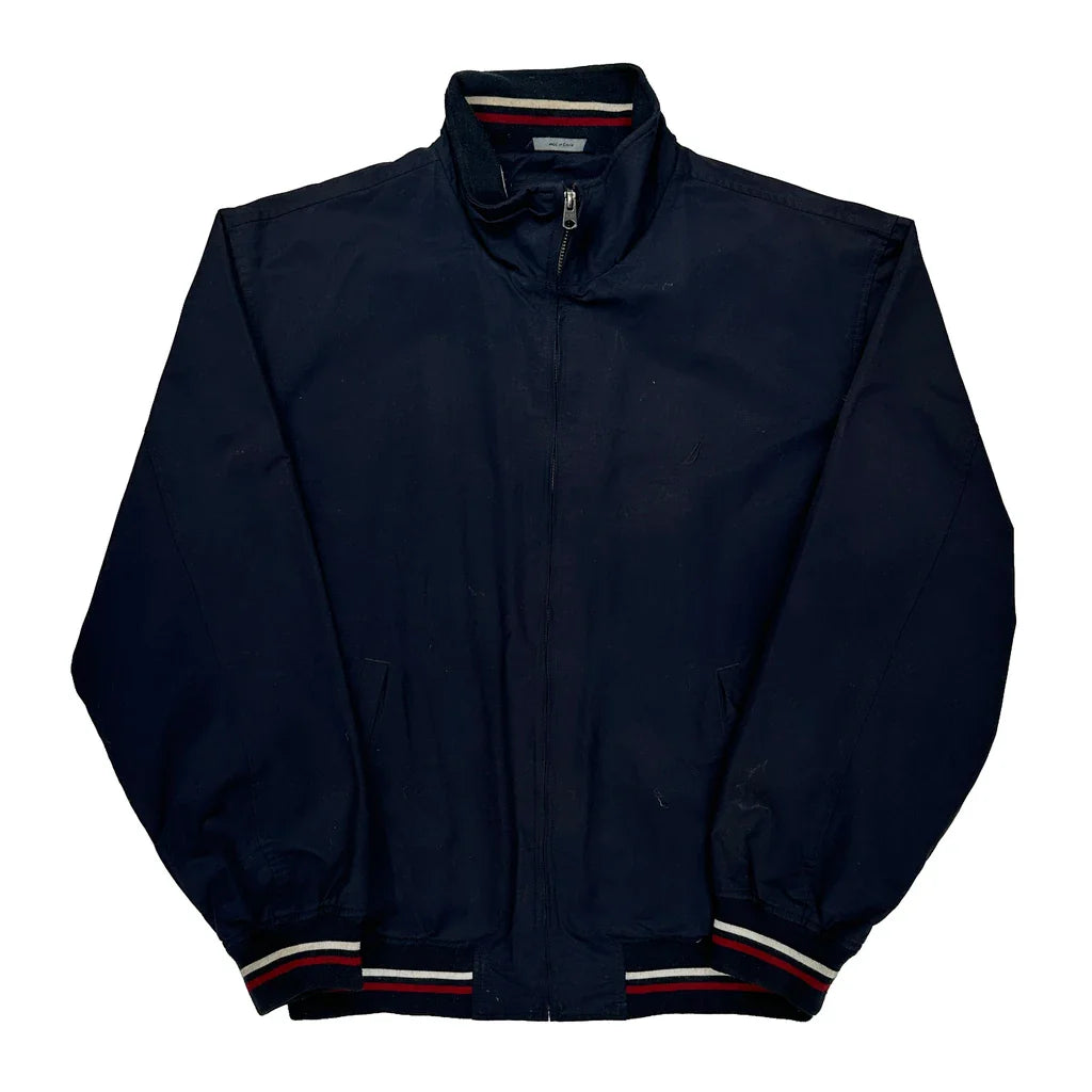 Buy Nautica Jacket - Medium Navy Cotton Refurbished - $100.49 Nautica Jacket - Medium Navy Cotton Refurbished - Thrifted (note: this is a term often used to describe second- refurbished available on Cerqular
