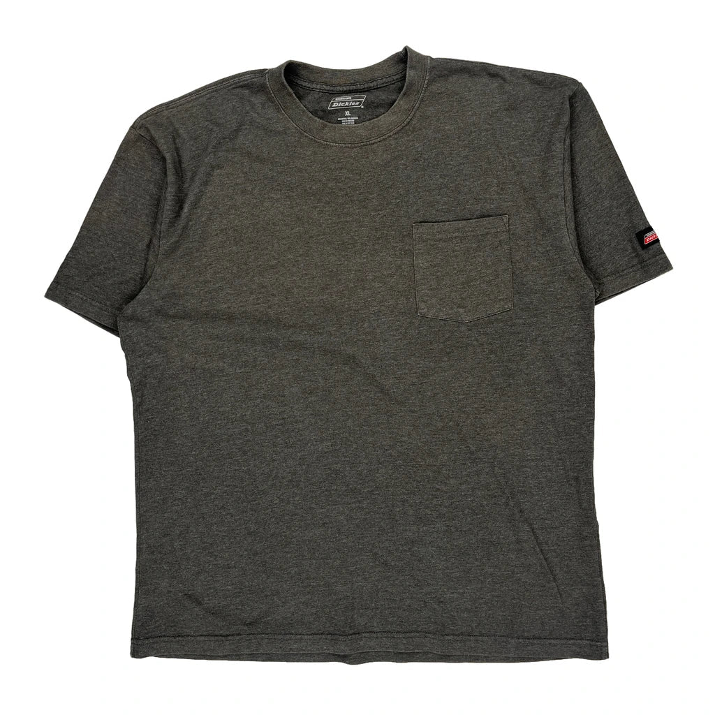 Dickies T-Shirt - XL Grey Cotton Blend Refurbished - Thrifted (note: this is a term often used to describe second- refurbished available on Cerqular