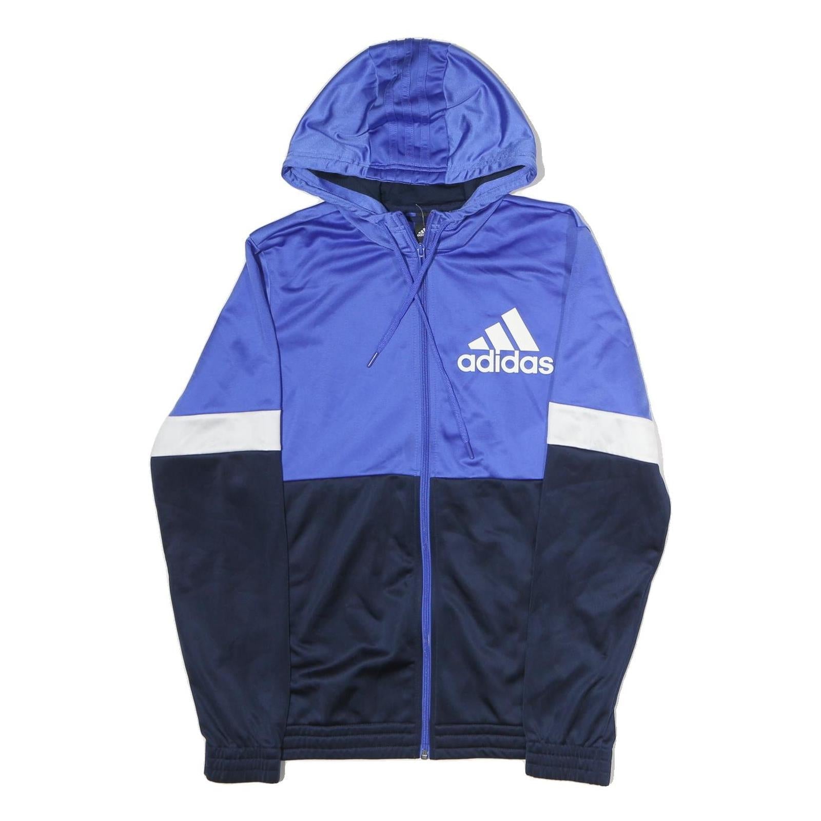 ADIDAS Mens Blue & Navy Zip Hoodie M Polyester Athletic Sportswear Refurbished - N/A refurbished available on Cerqular