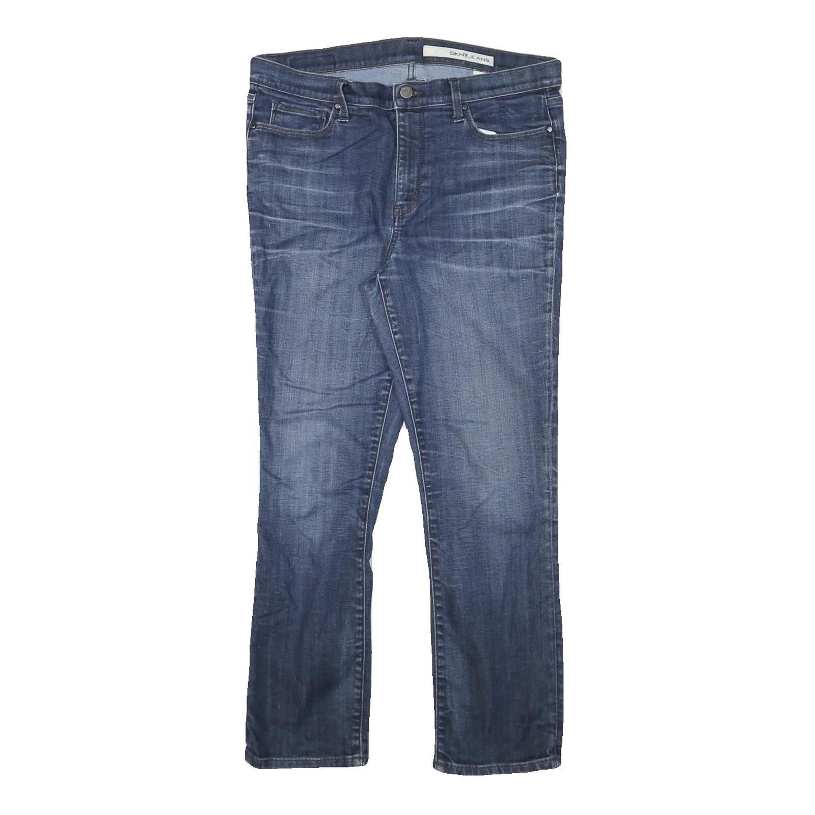 DKNY Womens Slim Blue Denim Jeans W32 L26 Cotton Blend Zip Pockets Casual Wear Refurbished - N/A refurbished available on Cerqular