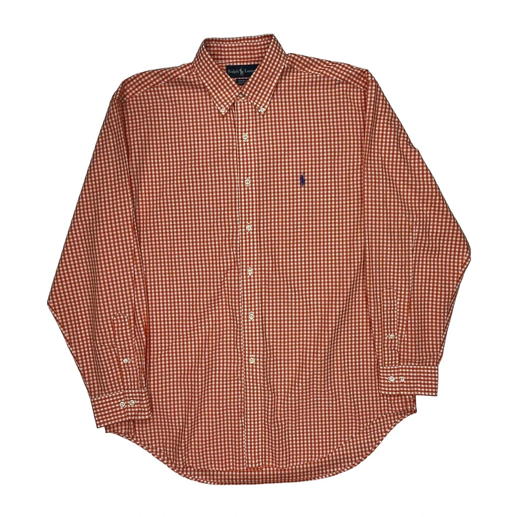 Buy Ralph Lauren Checked Shirt - Large Orange Cotton Refurbished - $40.19 Ralph Lauren Checked Shirt - Large Orange Cotton Refurbished - Thrifted (note: this is a term often used to describe second- refurbished available on Cerqular