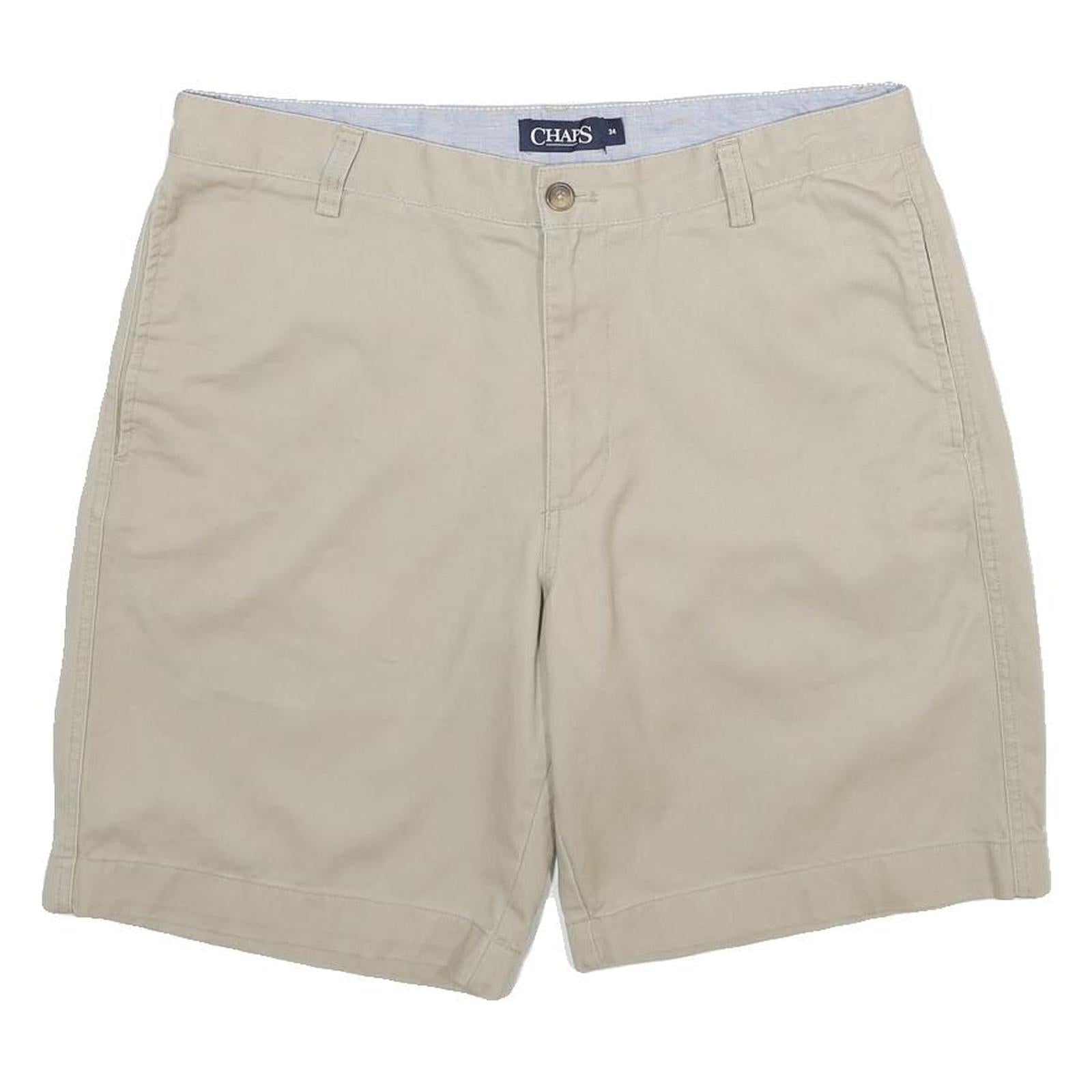 CHAPS Mens Shorts Beige Casual Plain L W34 Classic Cotton Summer Refurbished - N/A refurbished available on Cerqular