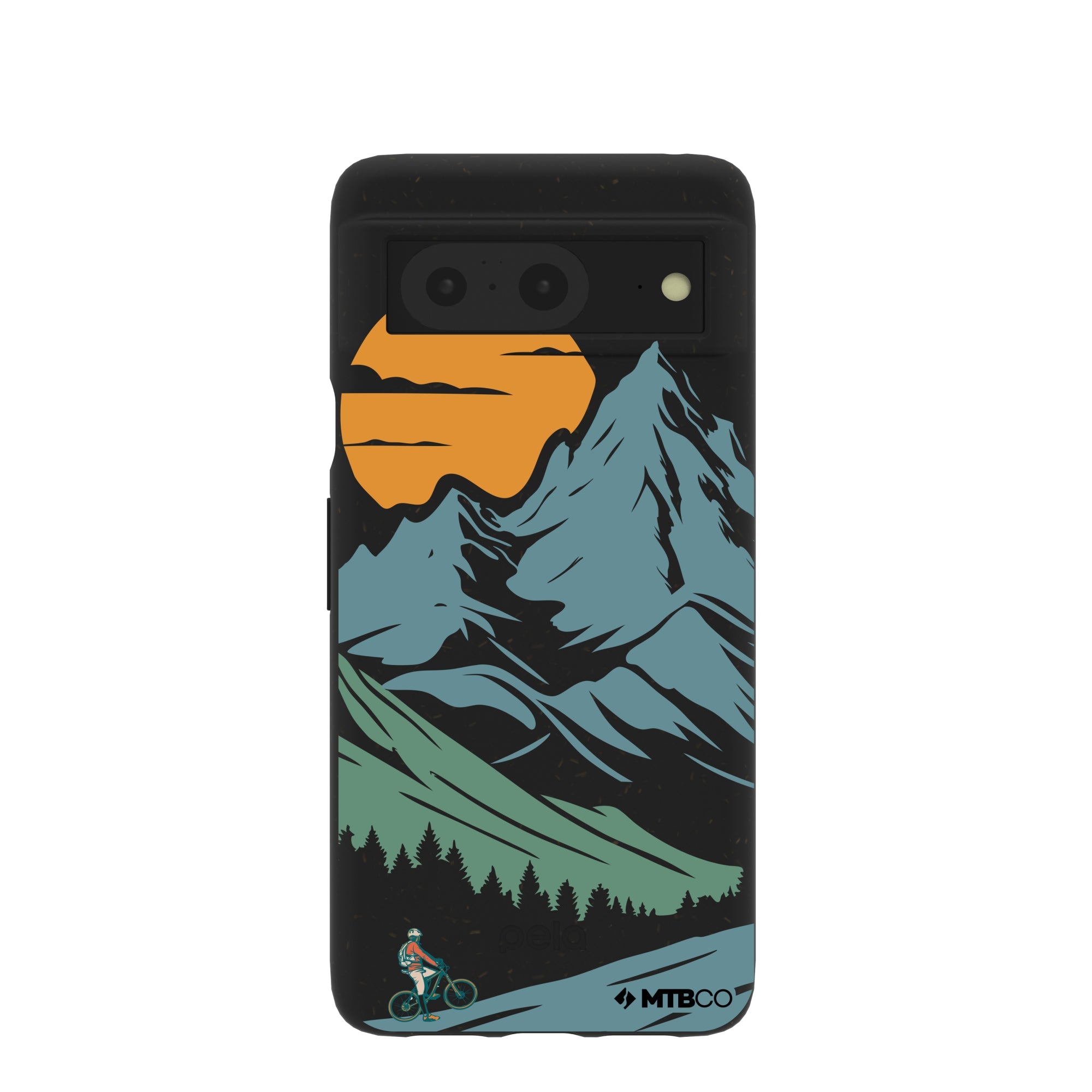 Black Vintage Peaks MTBCO Google Pixel 8 Case Refurbished - Pela Case refurbished available on Cerqular
