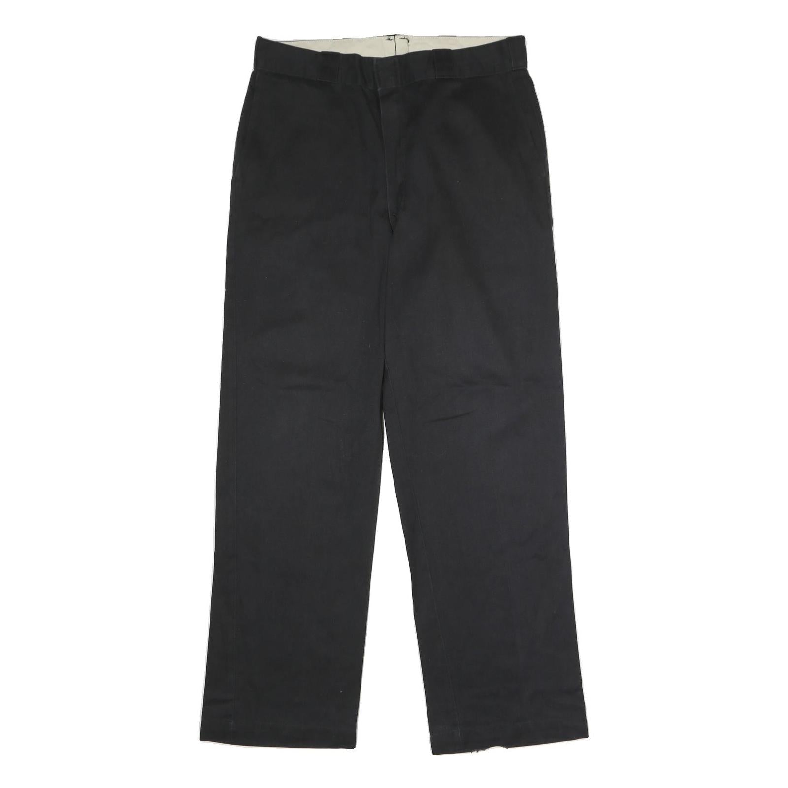 DICKIES Mens Polyester Blend Black Regular Straight Trousers W36 L32 Workwear Refurbished - N/A refurbished available on Cerqular