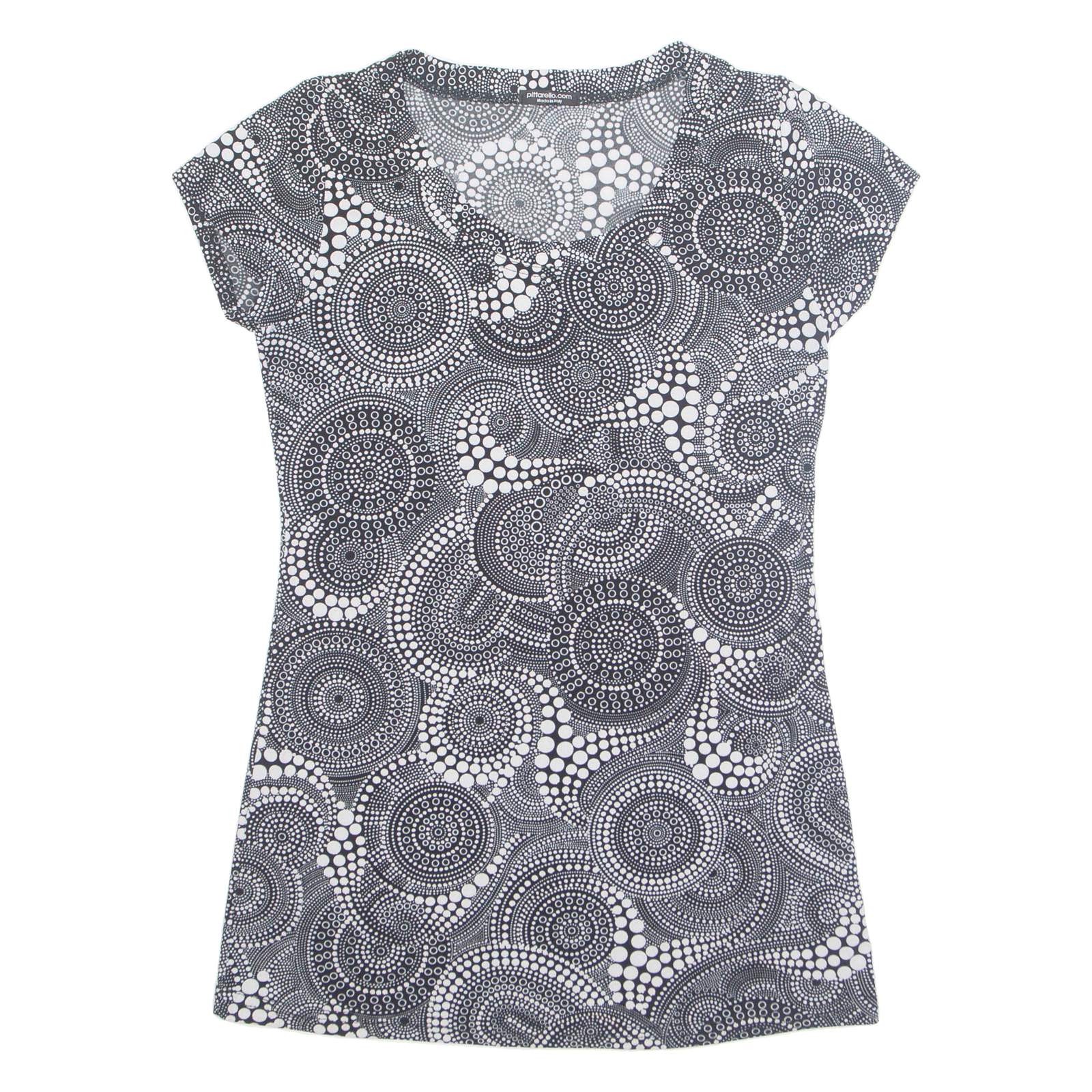 PITTARELLO Womens Printed Blouse Black Crazy Pattern M Refurbished - N/A refurbished available on Cerqular