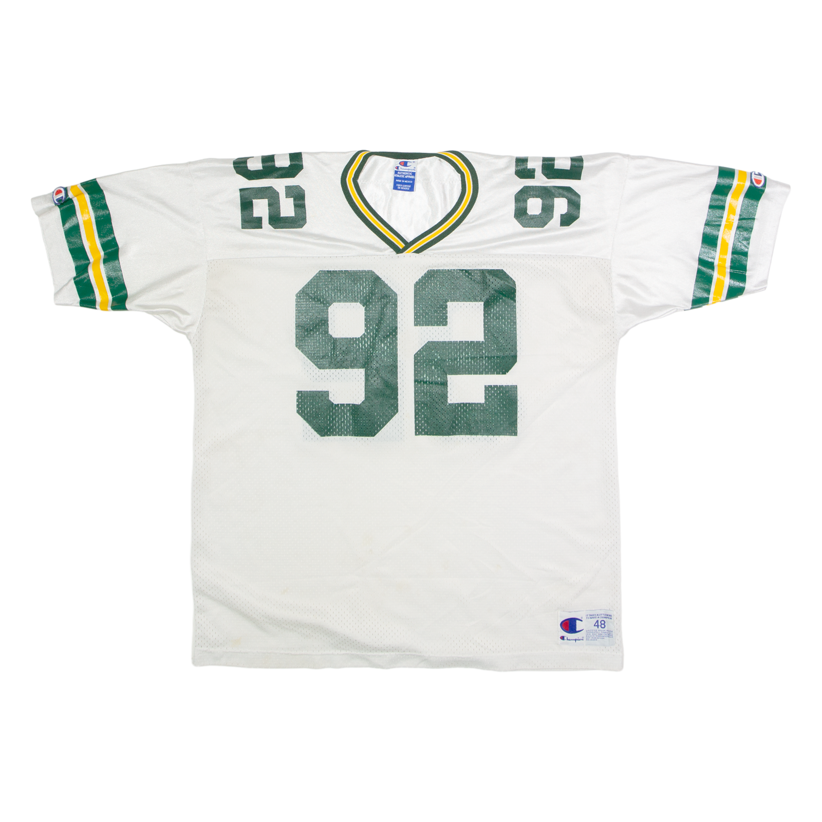 CHAMPION Green Bay Packers Alternate #92 White Mens Jersey White 90s USA XL Refurbished - N/A refurbished available on Cerqular