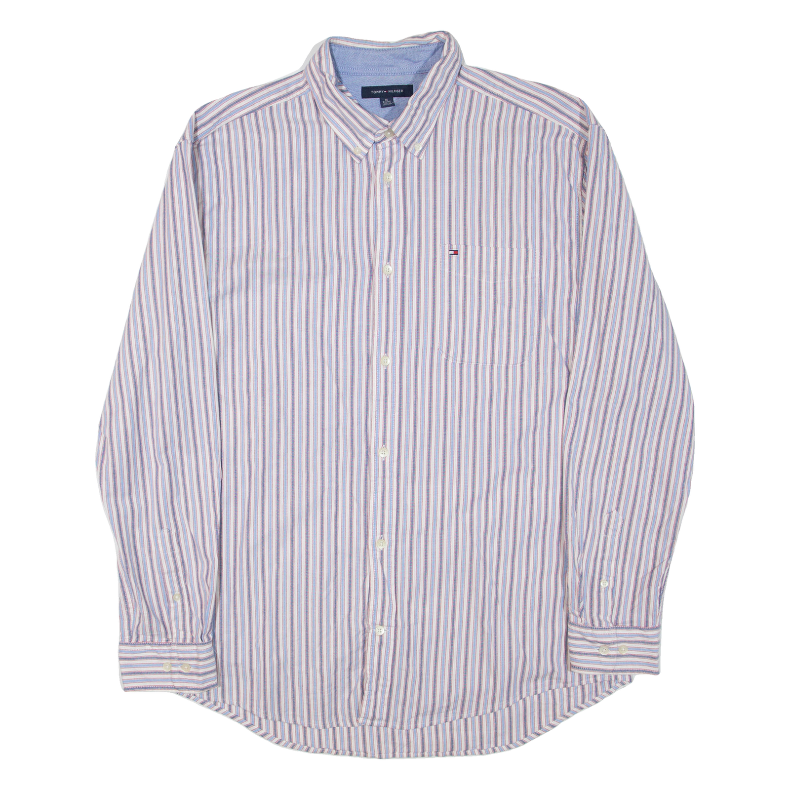 TOMMY HILFIGER Mens Shirt Blue Striped Long Sleeve XL Refurbished - N/A refurbished available on Cerqular