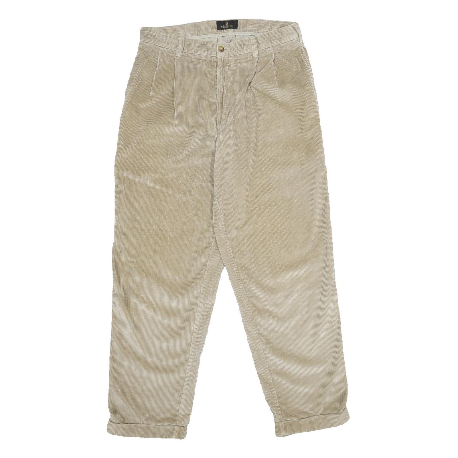 BILL BLASS Mens Cotton Beige Classic Straight Trousers W32 L30 Casual Zip Refurbished - N/A refurbished available on Cerqular