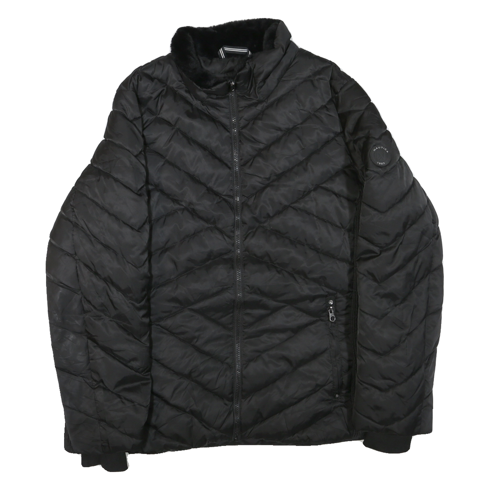 Buy NAUTICA Womens Black Outdoor Jacket 2XL Polyester Blend Woven Chevron Pattern Refurbished - $31.19 NAUTICA Womens Black Outdoor Jacket 2XL Polyester Blend Woven Chevron Pattern Refurbished - N/A refurbished available on Cerqular