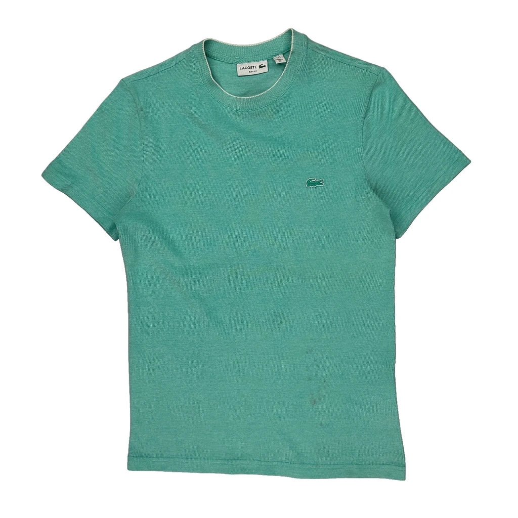Lacoste Slim Fit T-Shirt - Small Green Cotton Refurbished - Thrifted (note: this is a term often used to describe second- refurbished available on Cerqular