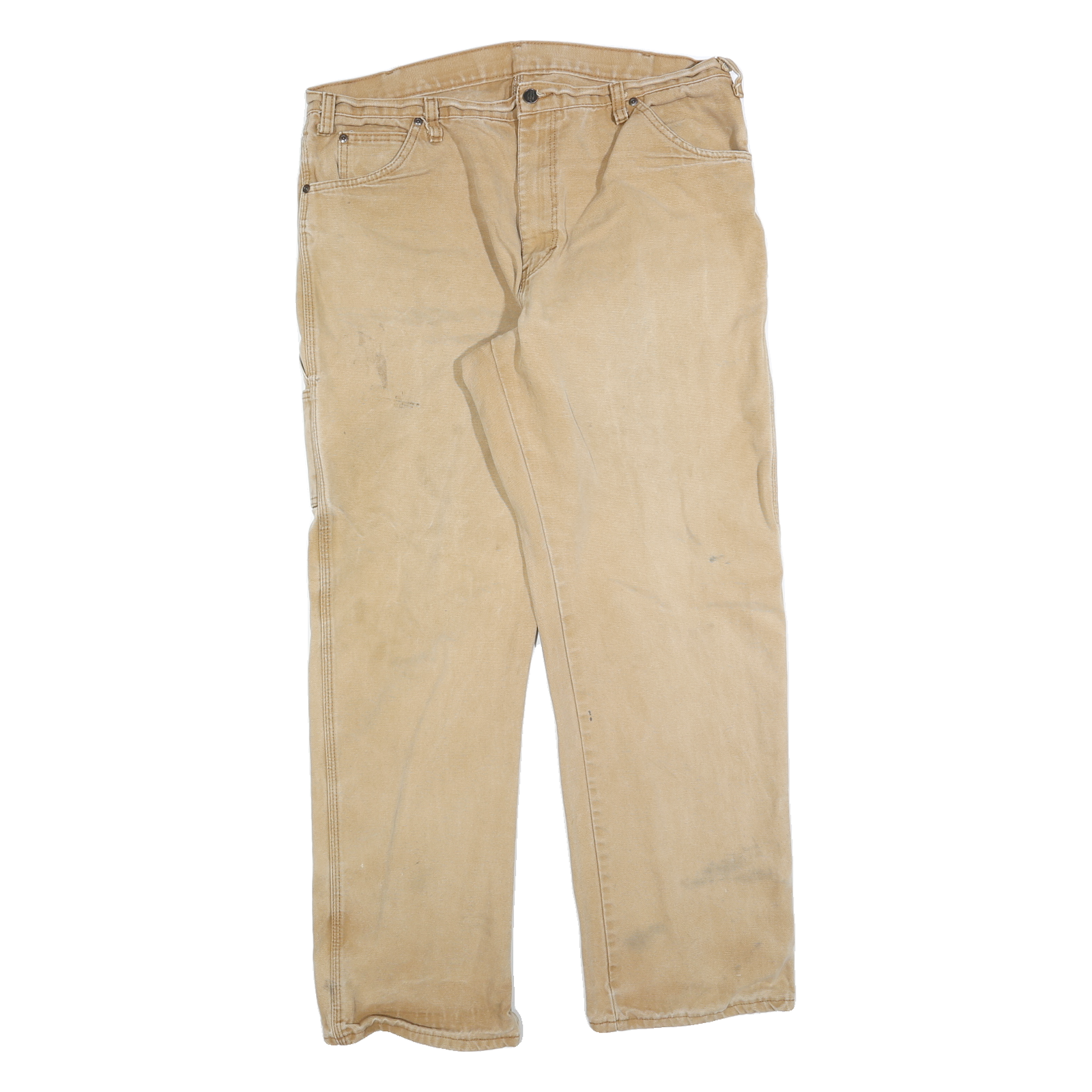 DICKIES Mens Jeans Beige Regular Straight Denim W38 L32 Classic Workwear Zip Refurbished - N/A refurbished available on Cerqular