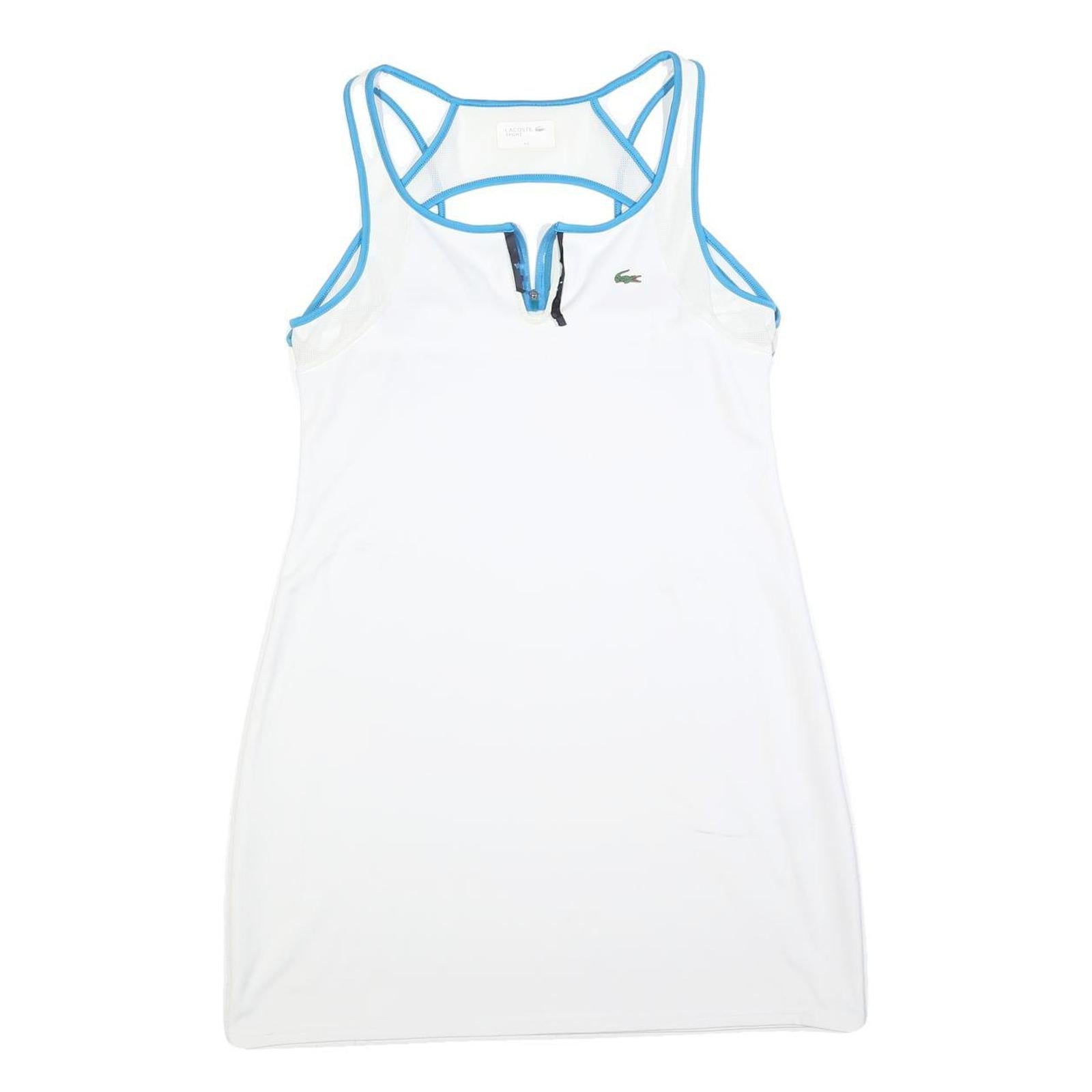 LACOSTE Womens White & Blue Sport Dress Polyester Blend Sleeveless Mini M Tennis Refurbished - N/A refurbished available on Cerqular