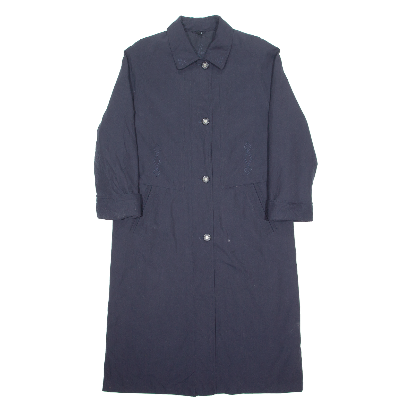 MICRO SETA Womens Trench Coat Blue UK 10 Refurbished - N/A refurbished available on Cerqular