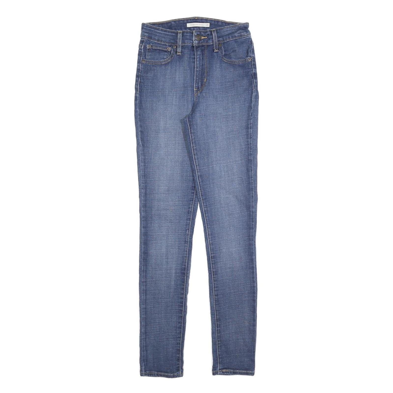 LEVI'S 721 Womens Jeans Blue Slim Skinny Denim Medium W26 L30 Classic Zip Fly Refurbished - N/A refurbished available on Cerqular