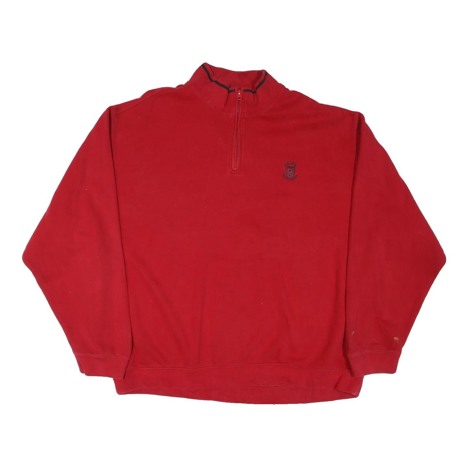 CHAPS Mens Red Quarter Zip Sweatshirt XL Embroidered Logo Casual Refurbished - N/A refurbished available on Cerqular